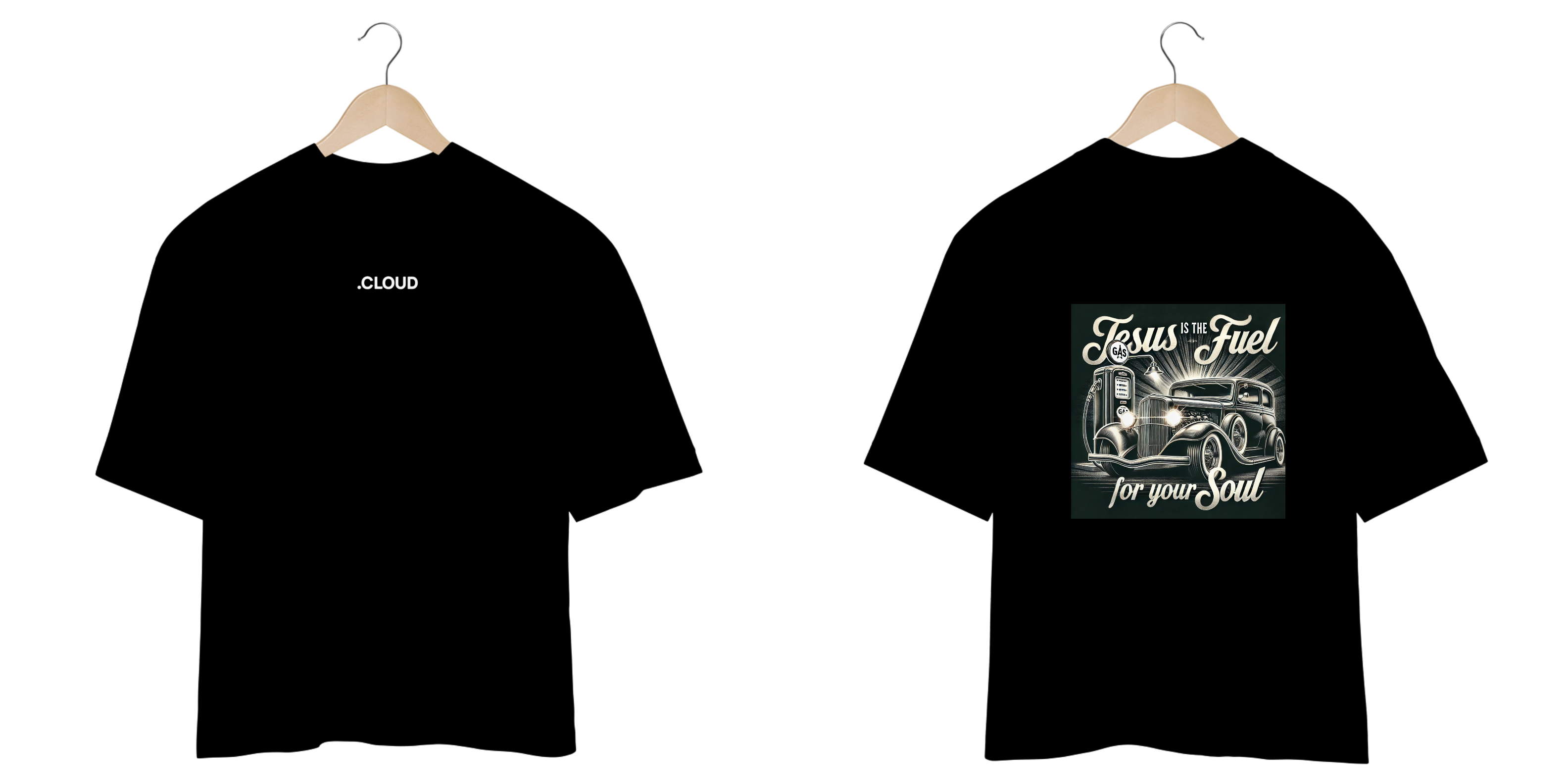 Camiseta Oversived .Cloud Jesus é o combustível 