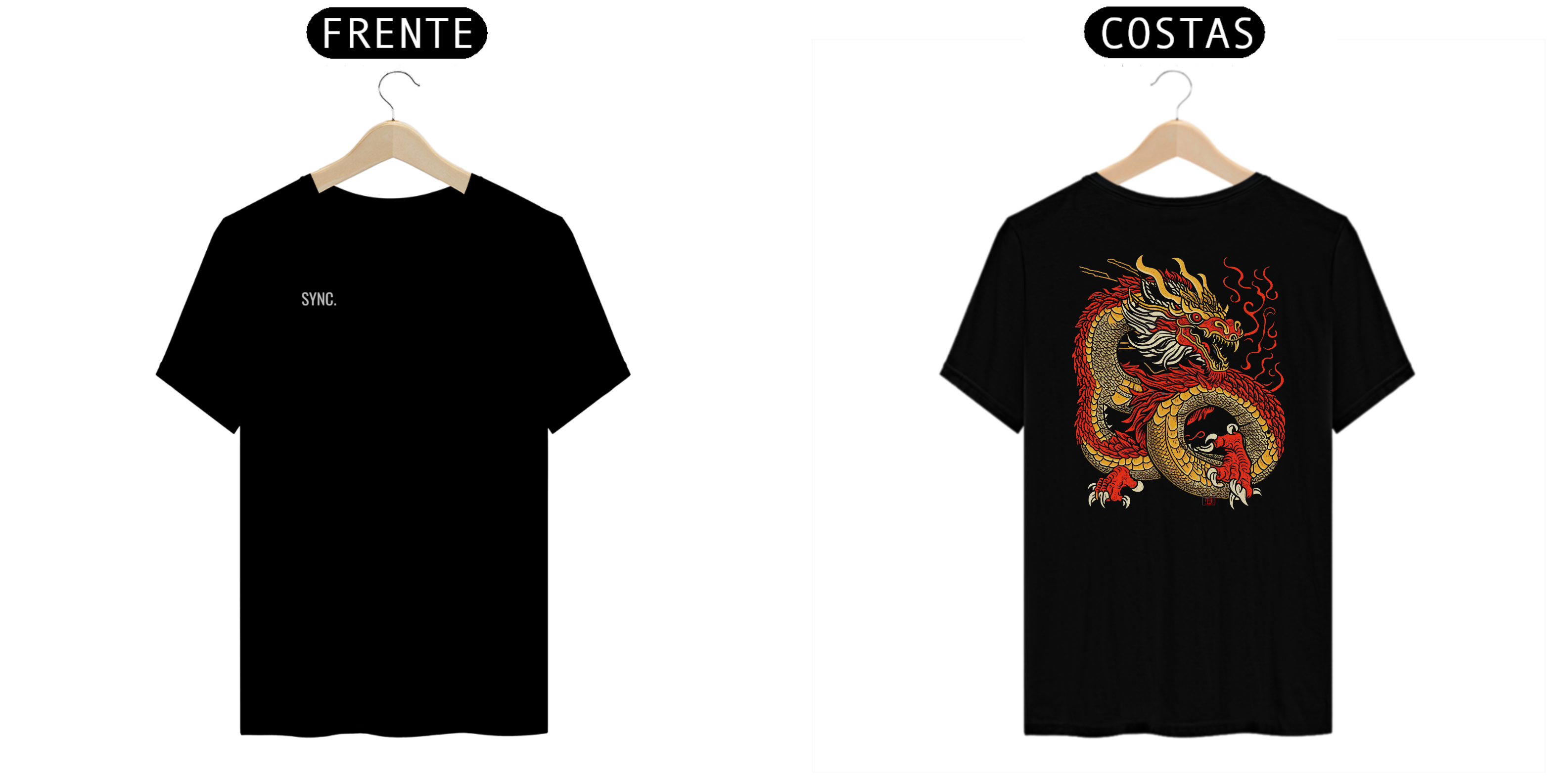 Camiseta Algodão Estampada Sync Dragon
