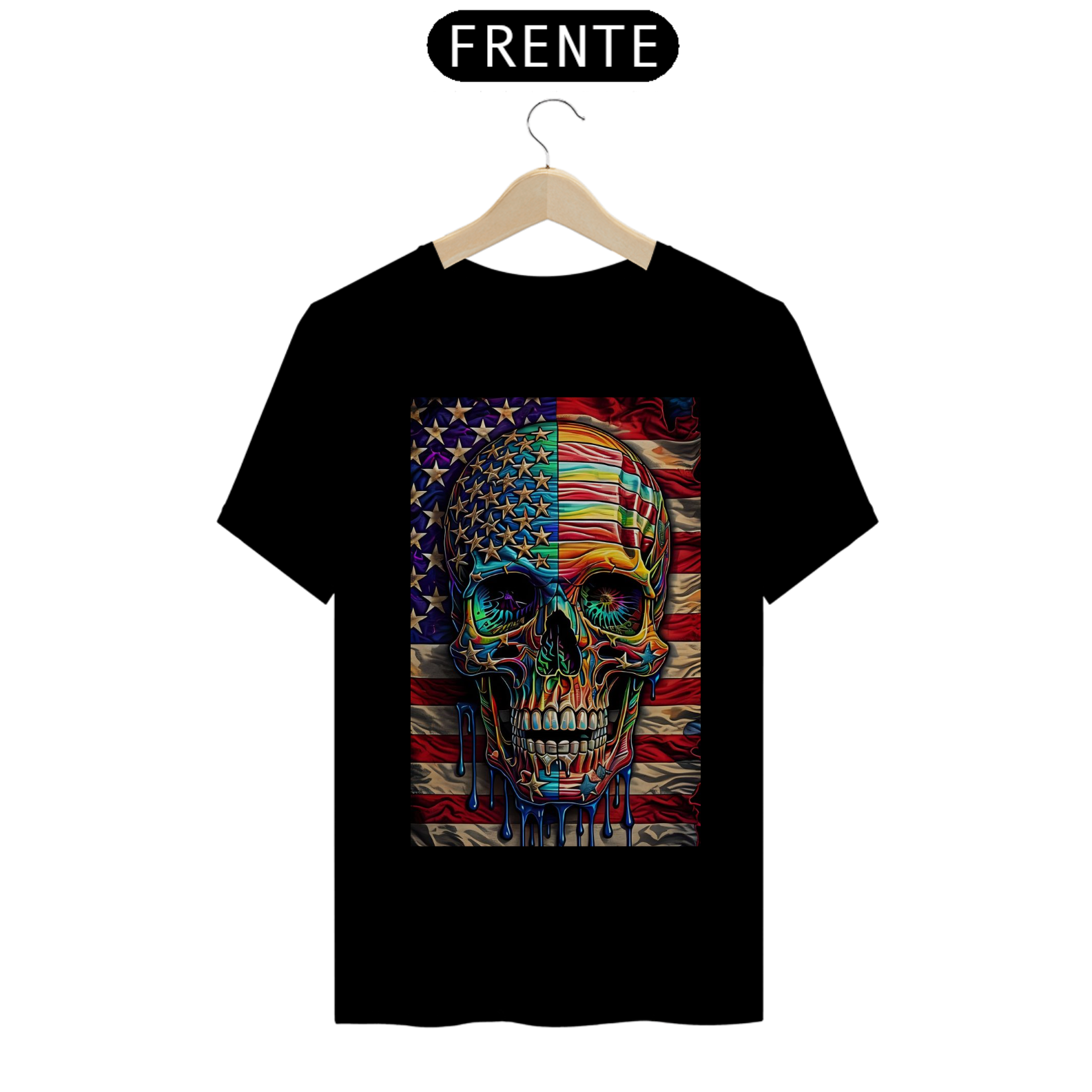 Camiseta T-Shirt Quality American Caveira