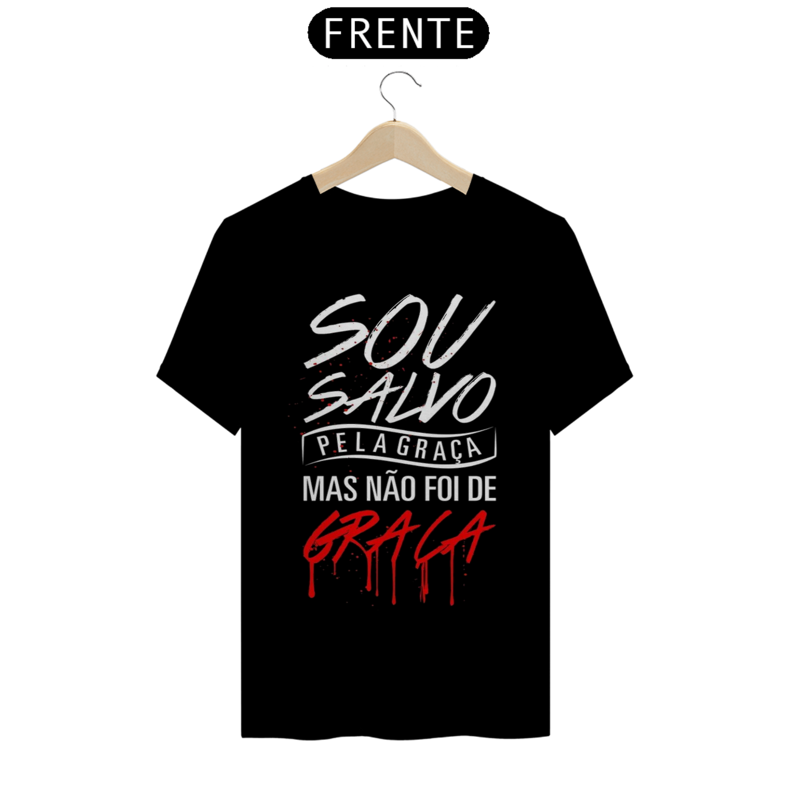 CAMISETA PRETA ,SALVO PELA GRAÇA