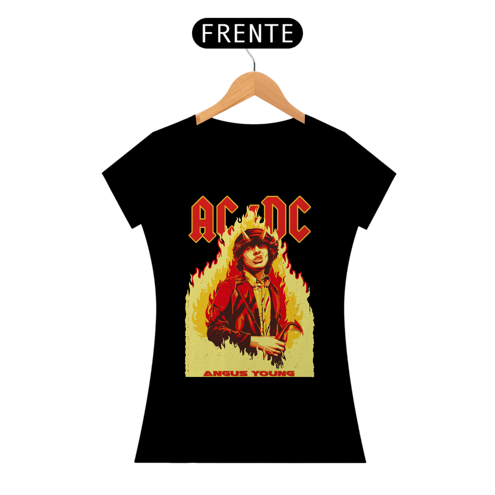 Camisa Feminina Babylook ACDC