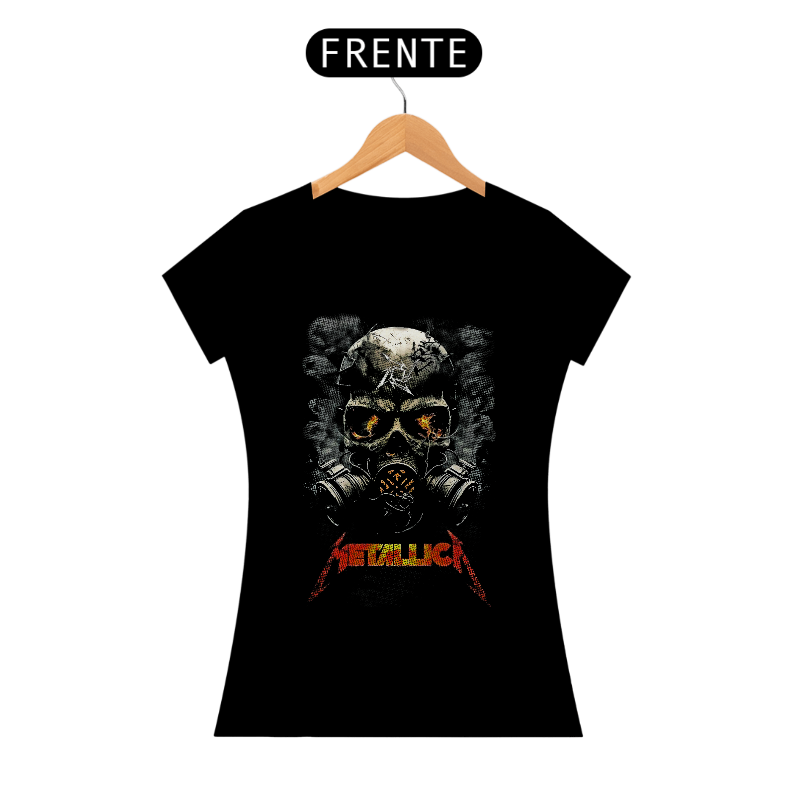 Camisa Babylook Metallica Black Skull