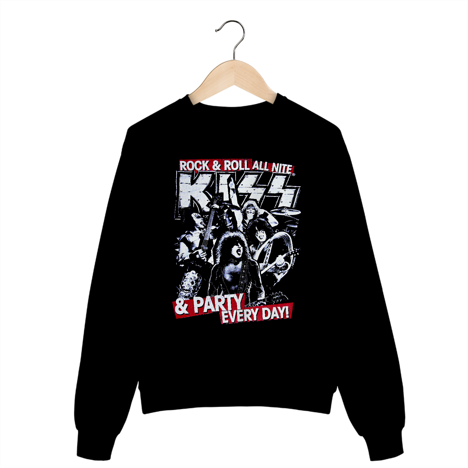 Nome do produto: Casaco de Moletom Fechado Kiss Rock n\' Roll all NIte