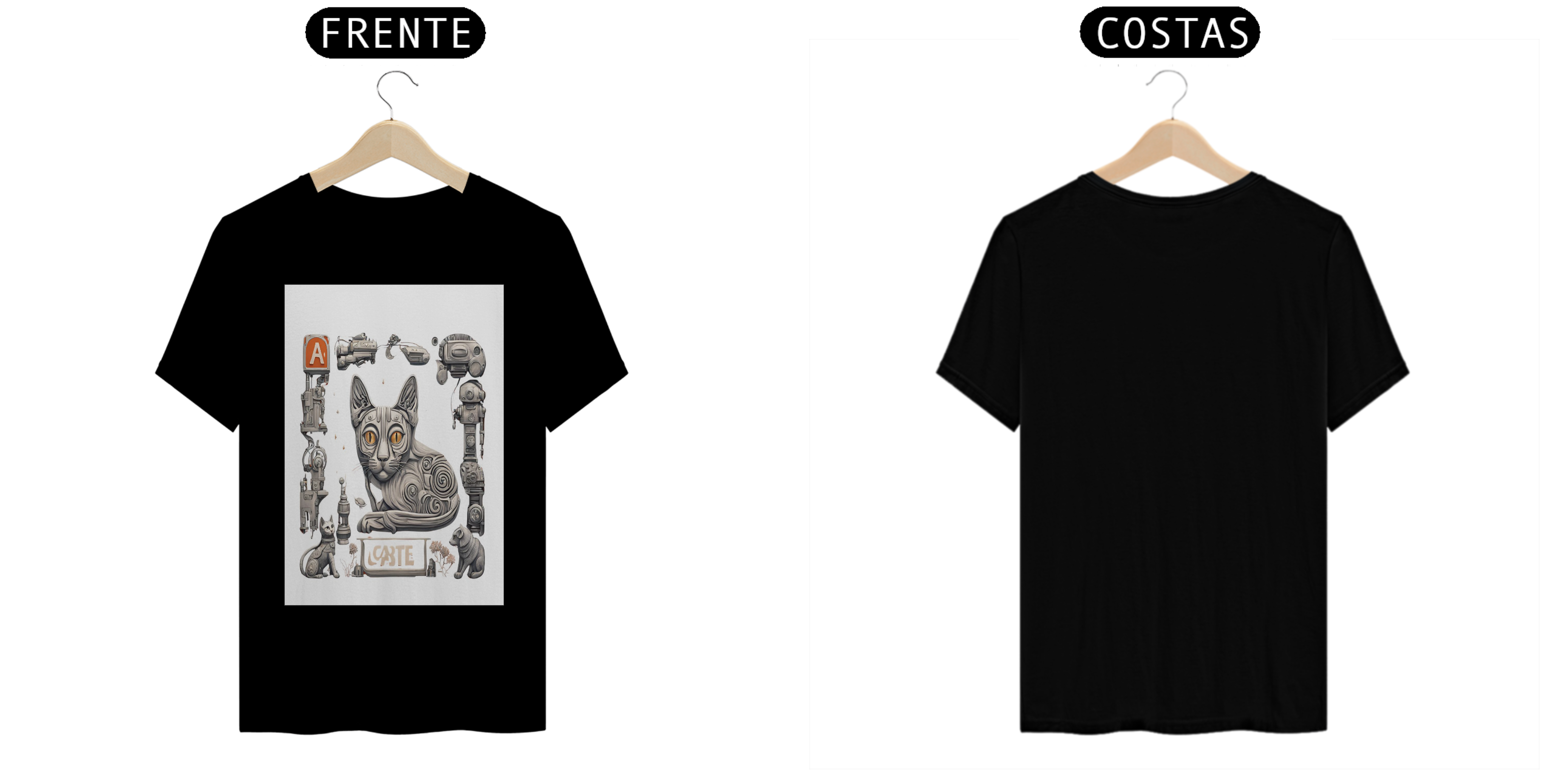 camiseta personalizada  com gato milenar  da marca Artlife