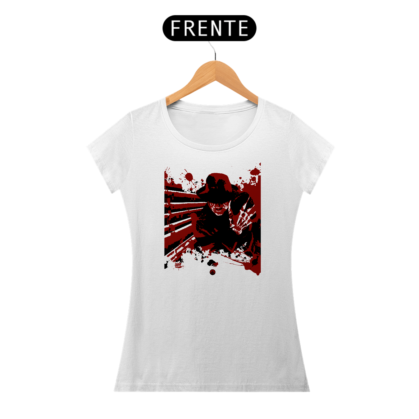Camisetas Feminina Babylook Long - Filmes de Terror - Nightmare on Elm Street (Hora do Pesadelo) - Freddy Krueger