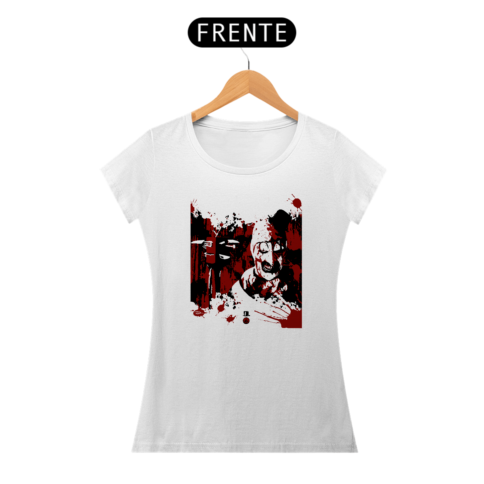 Camisetas Feminina Babylook Long - Filmes de Terror - Terrifier (Aterrorizante) - Art, o palhaço