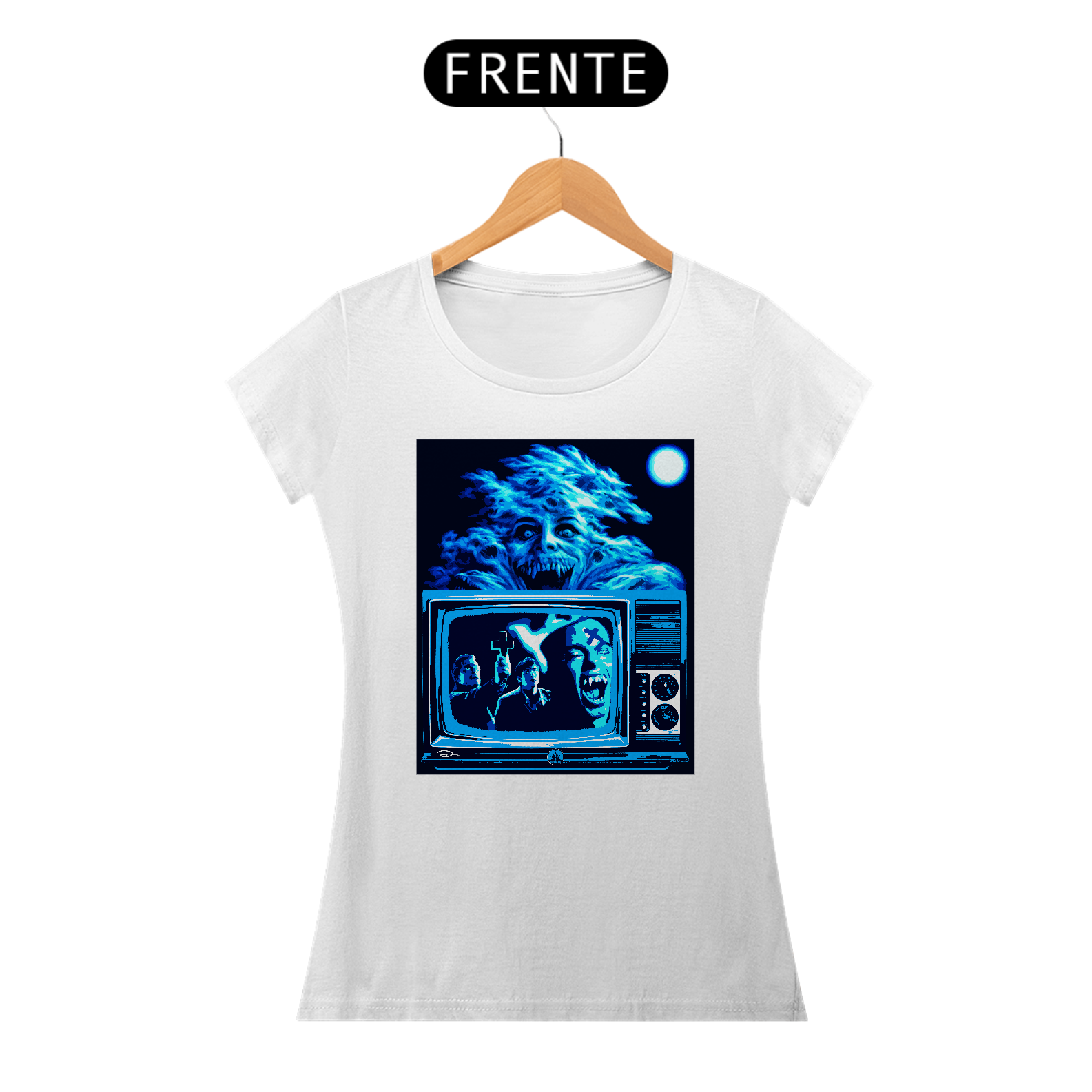 Camisetas Feminina Babylook Long - Filmes de Terror - Fright Night (A Hora do Espanto)