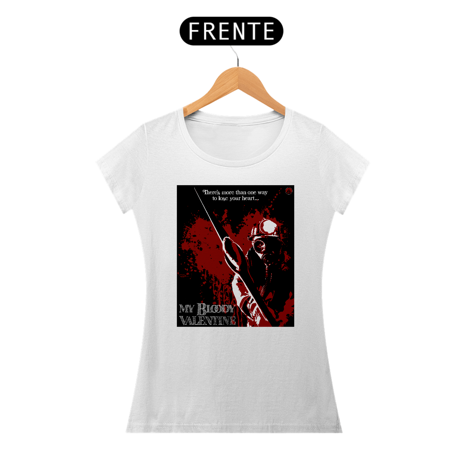 Camisetas Feminina Babylook Long Filmes de Terror My Bloody Valentine (Dia dos Namorados Macabro)