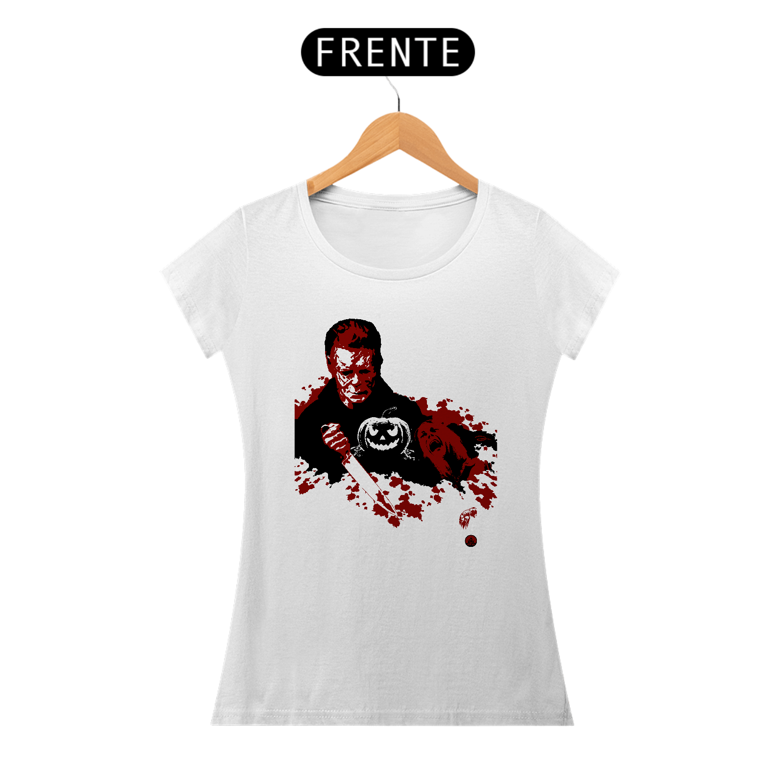 Camisetas Feminina Babylook Long Filmes de Terror - Halloween (Halloween) - Michael Myers