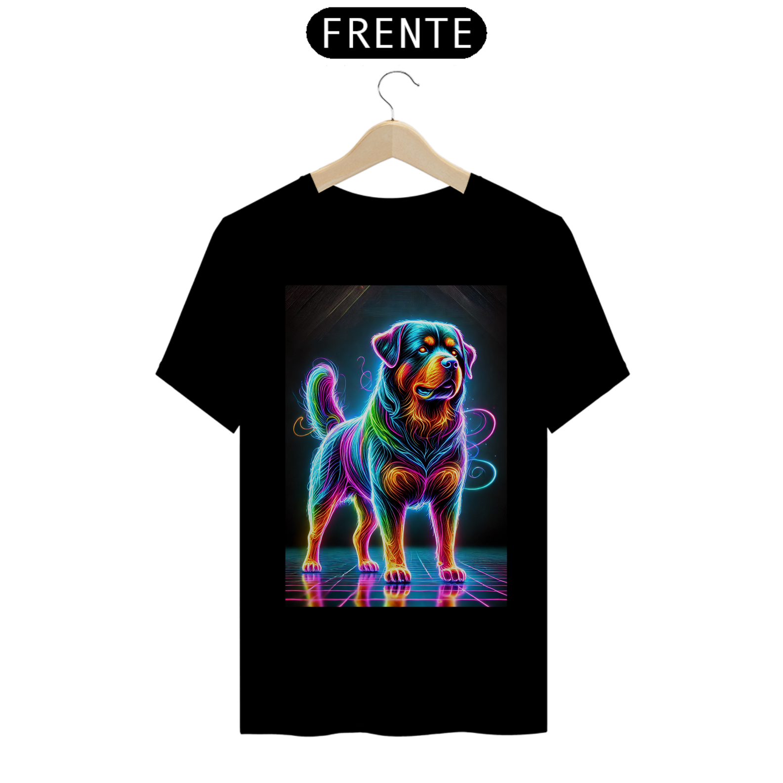 Camiseta Básica unissex em Algodão estampa Rottweiler - #24040