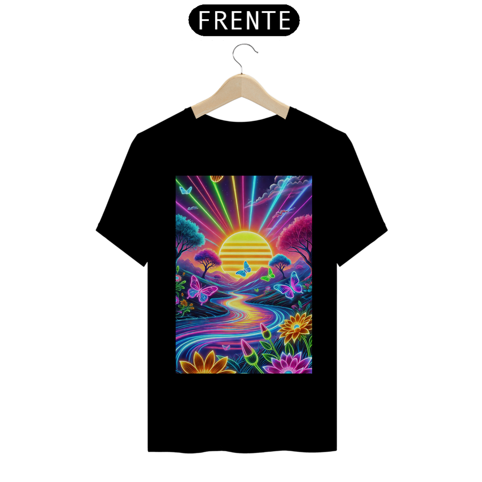 Camiseta Básica unissex em Algodão estampa Paisagem - #24033