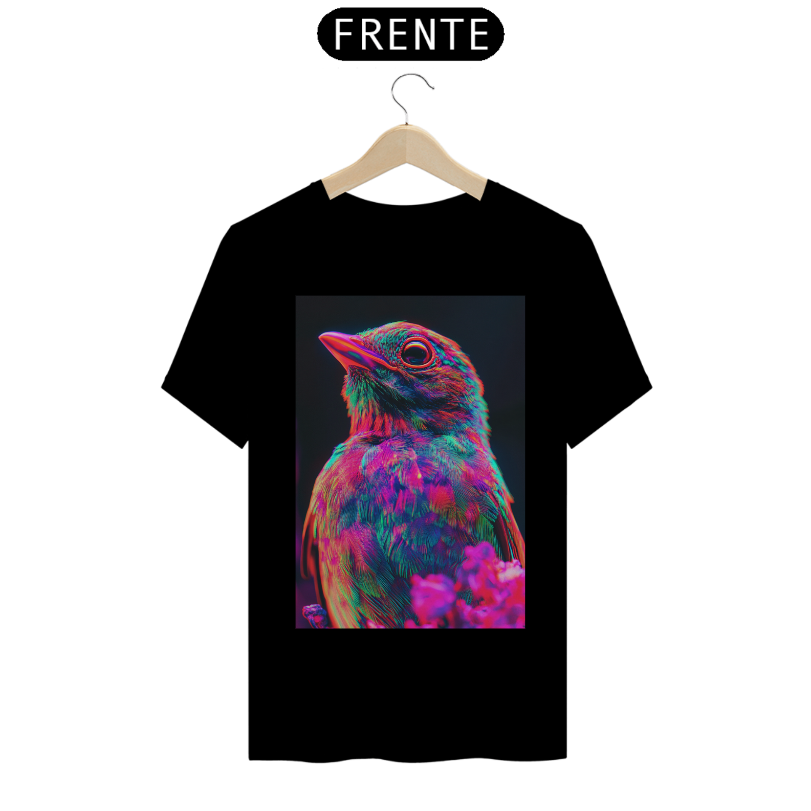 Camiseta Básica unissex em Algodão estampa Pássaro - #24009