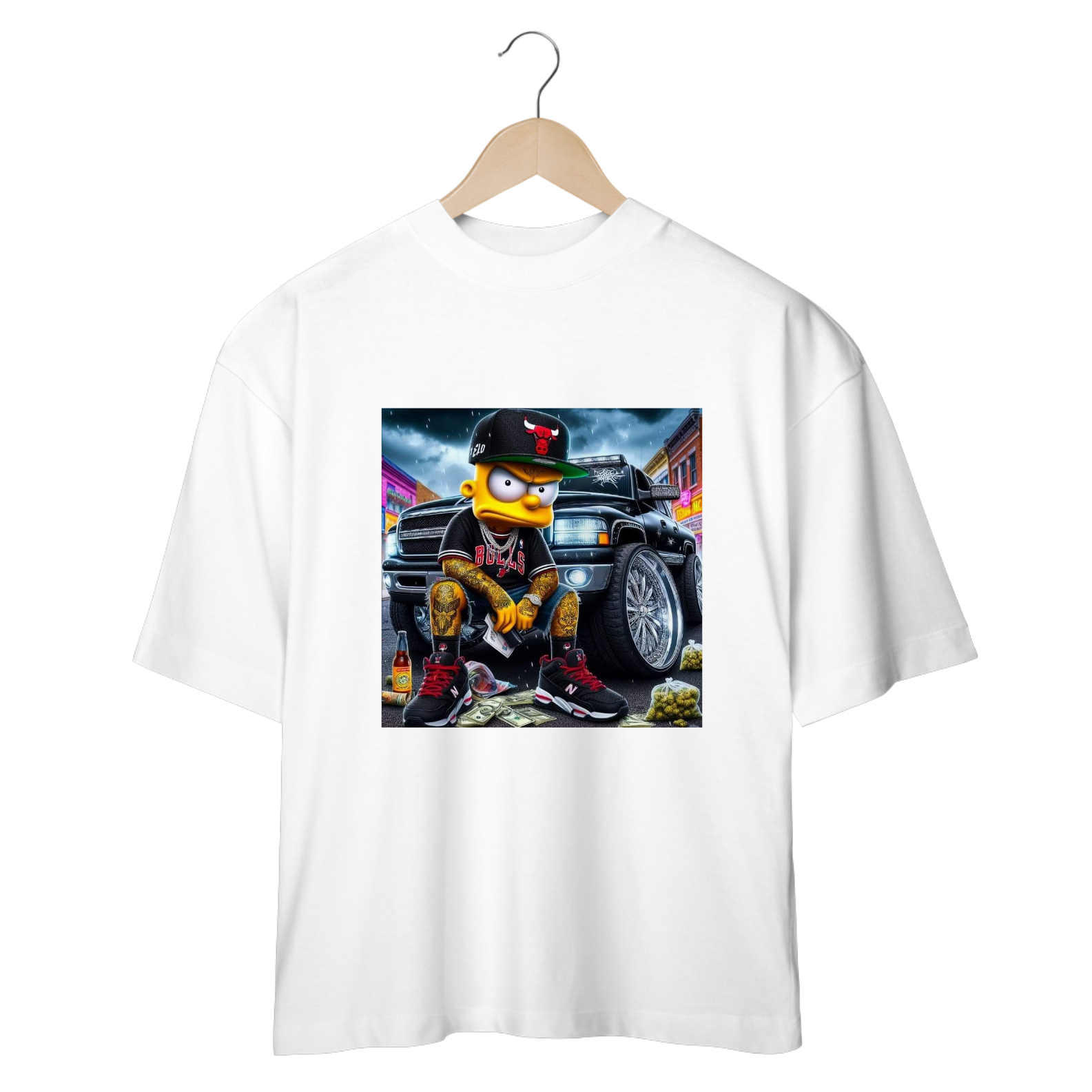 Camisa oversize unissex Bart money