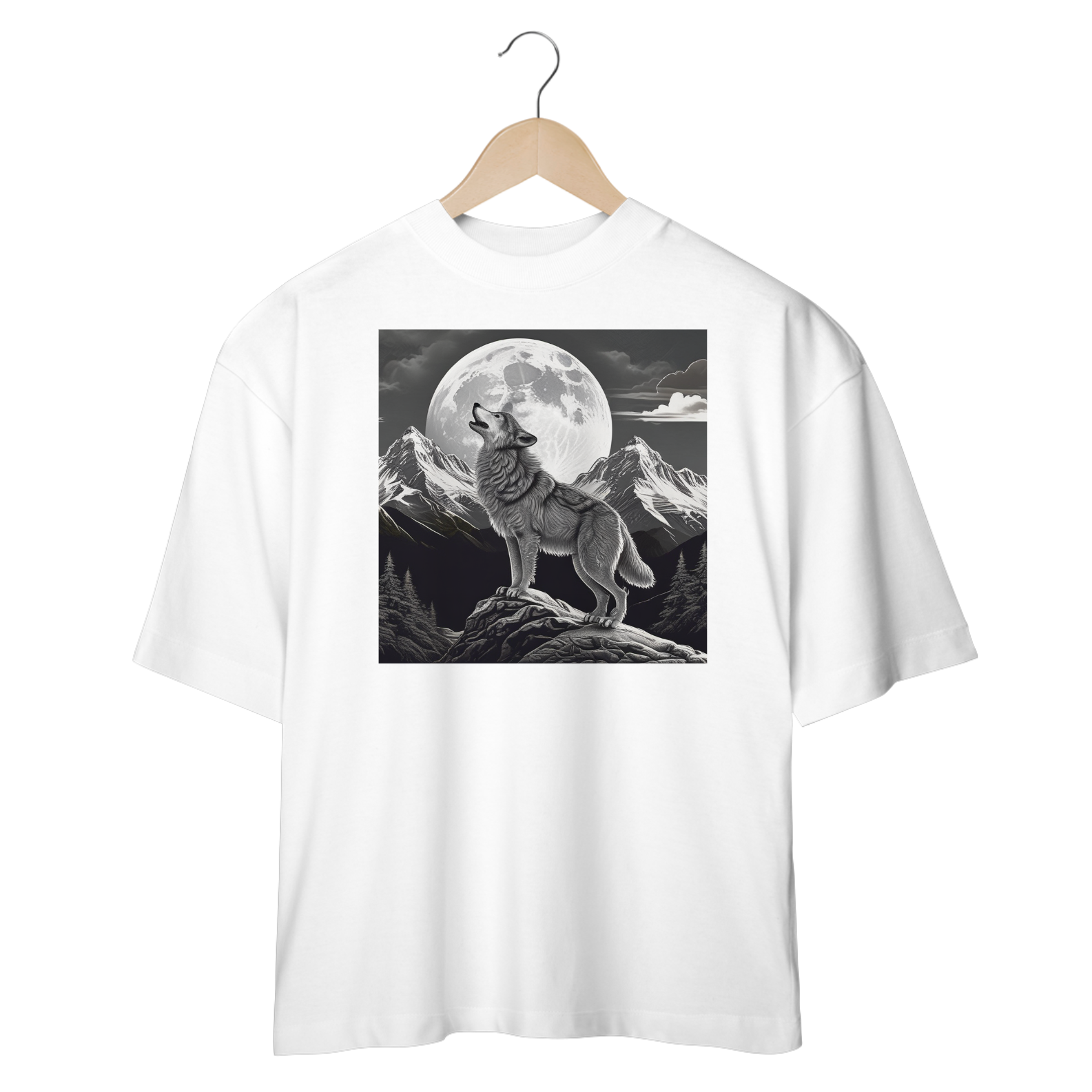 Nome do produto: Camiseta Oversized Lobo Solitário