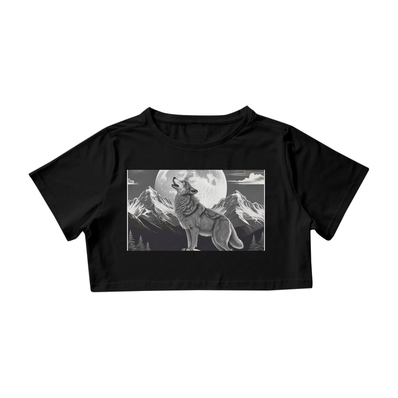 Camisa Cropped Lobo Solitário