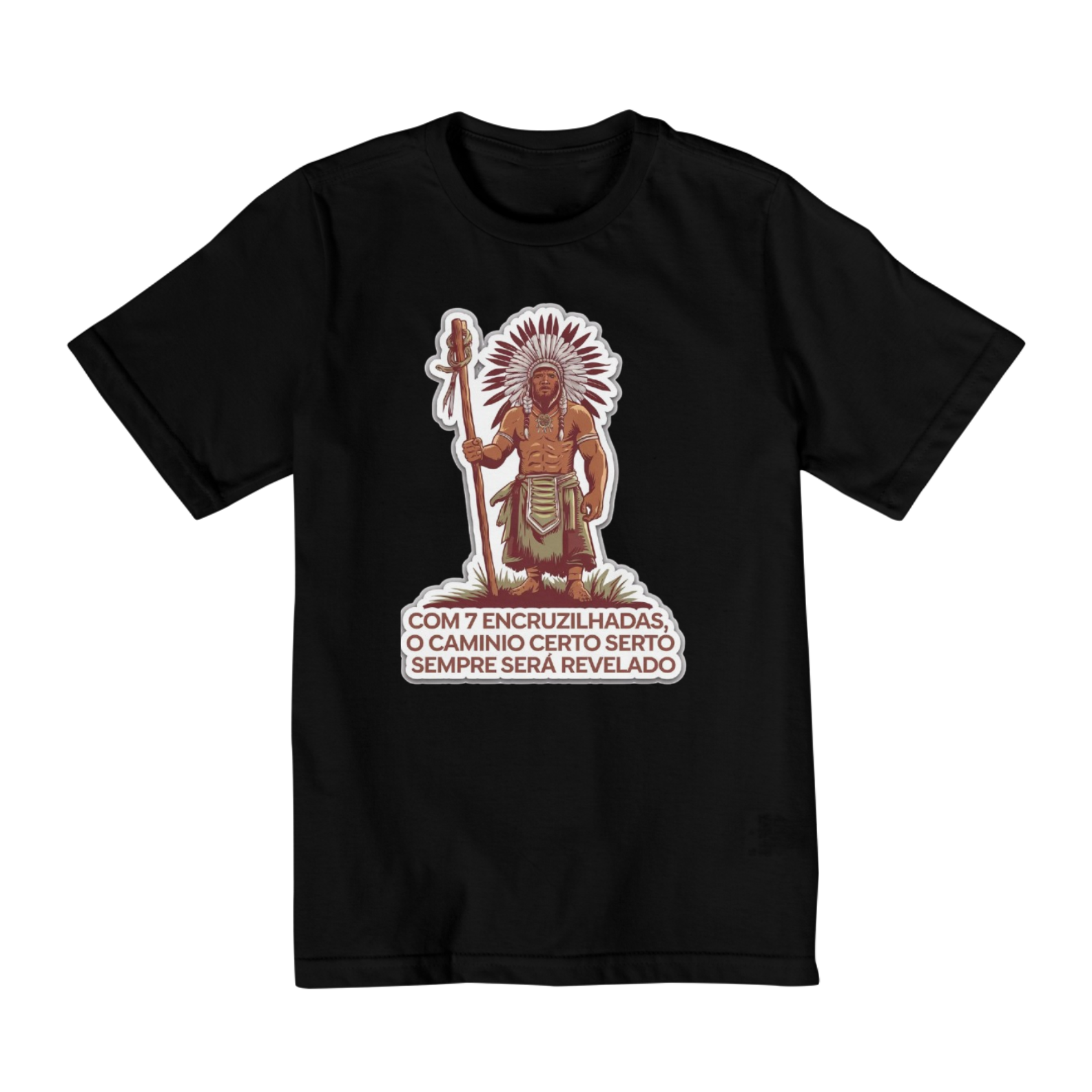Nome do produto  Camiseta Caboclo Sete Encruzilhadas – Guia de Decisões e Sabedoria
