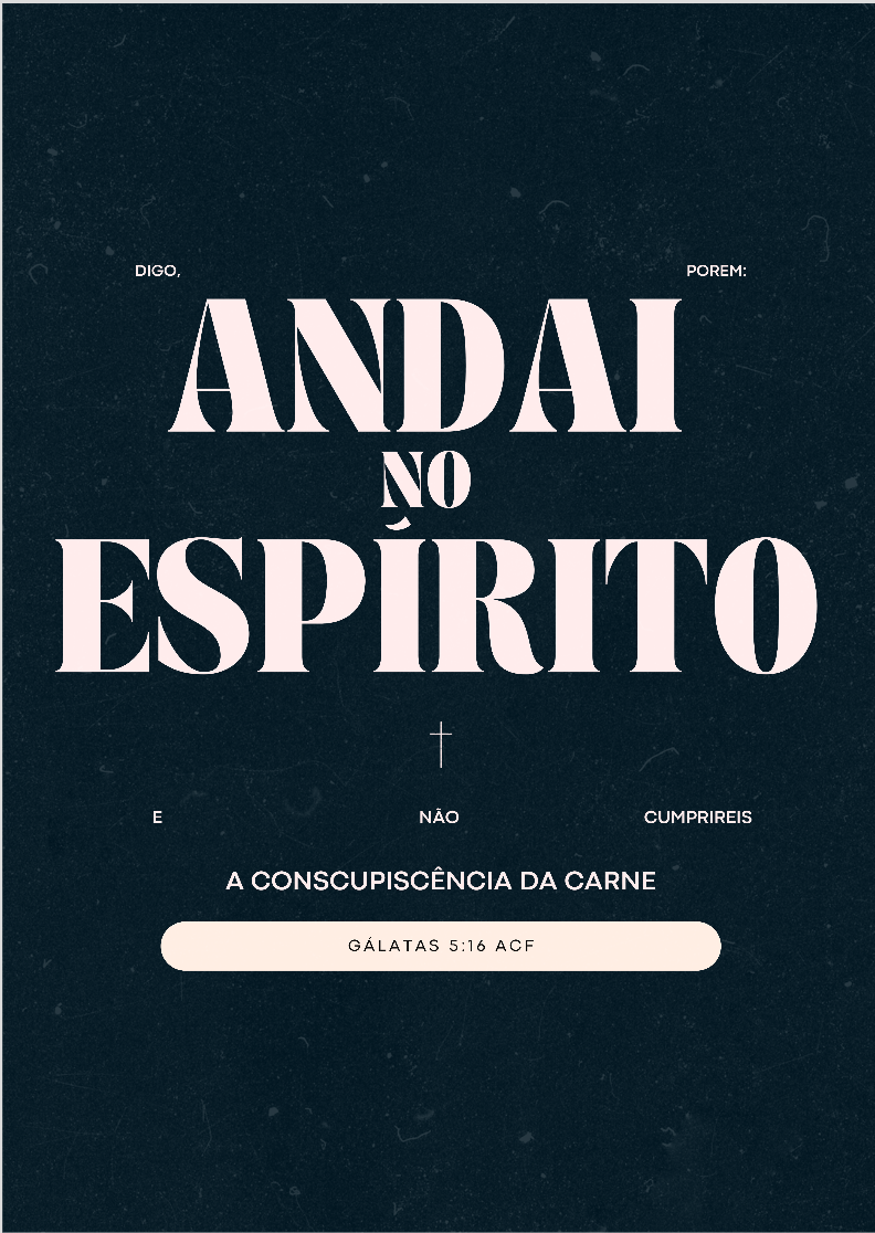 Poster Retrato Andai no Espírito - Fundo Azul