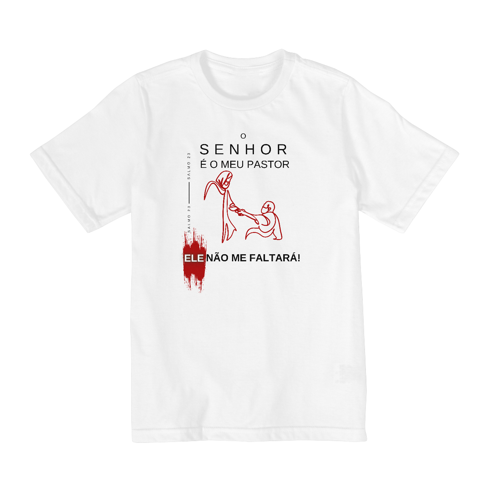 Camiseta infantil (10 a 14) O Senhor é meu pastor - Ele não me faltará