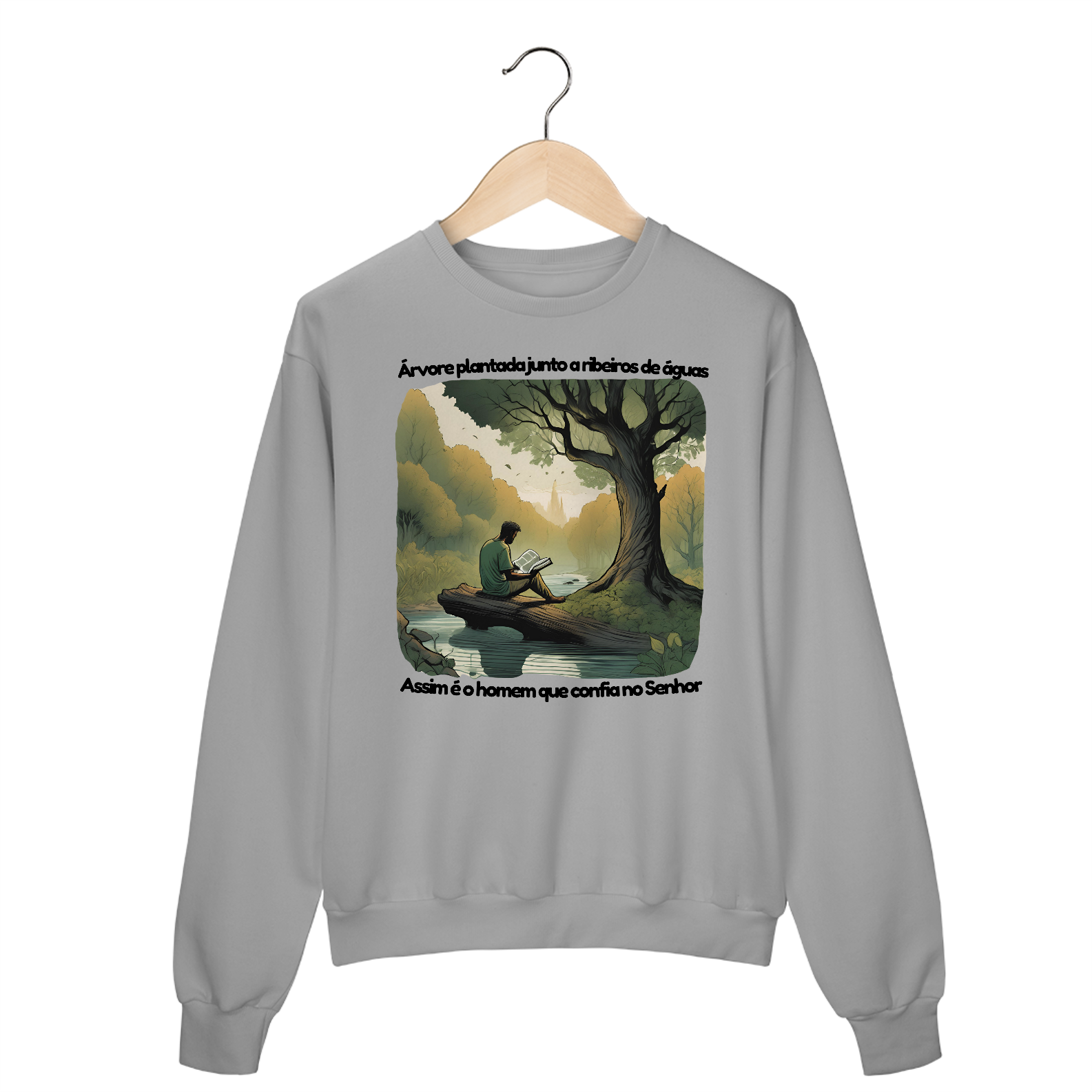 Moletom Blusão Salmos 1 - Árvore plantada junto a ribeiros de águas