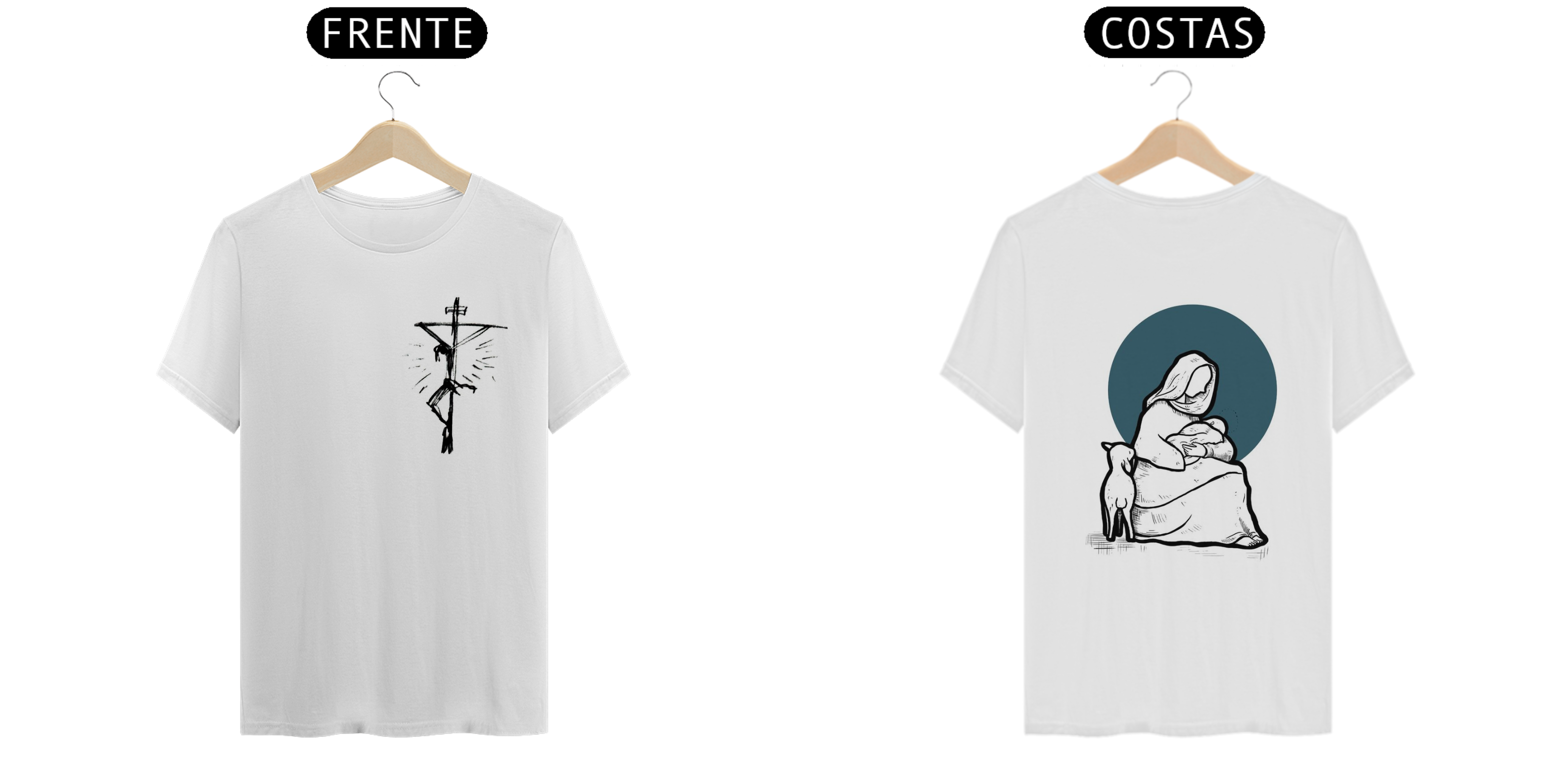 camisas de cristo e com o cordeiro 
