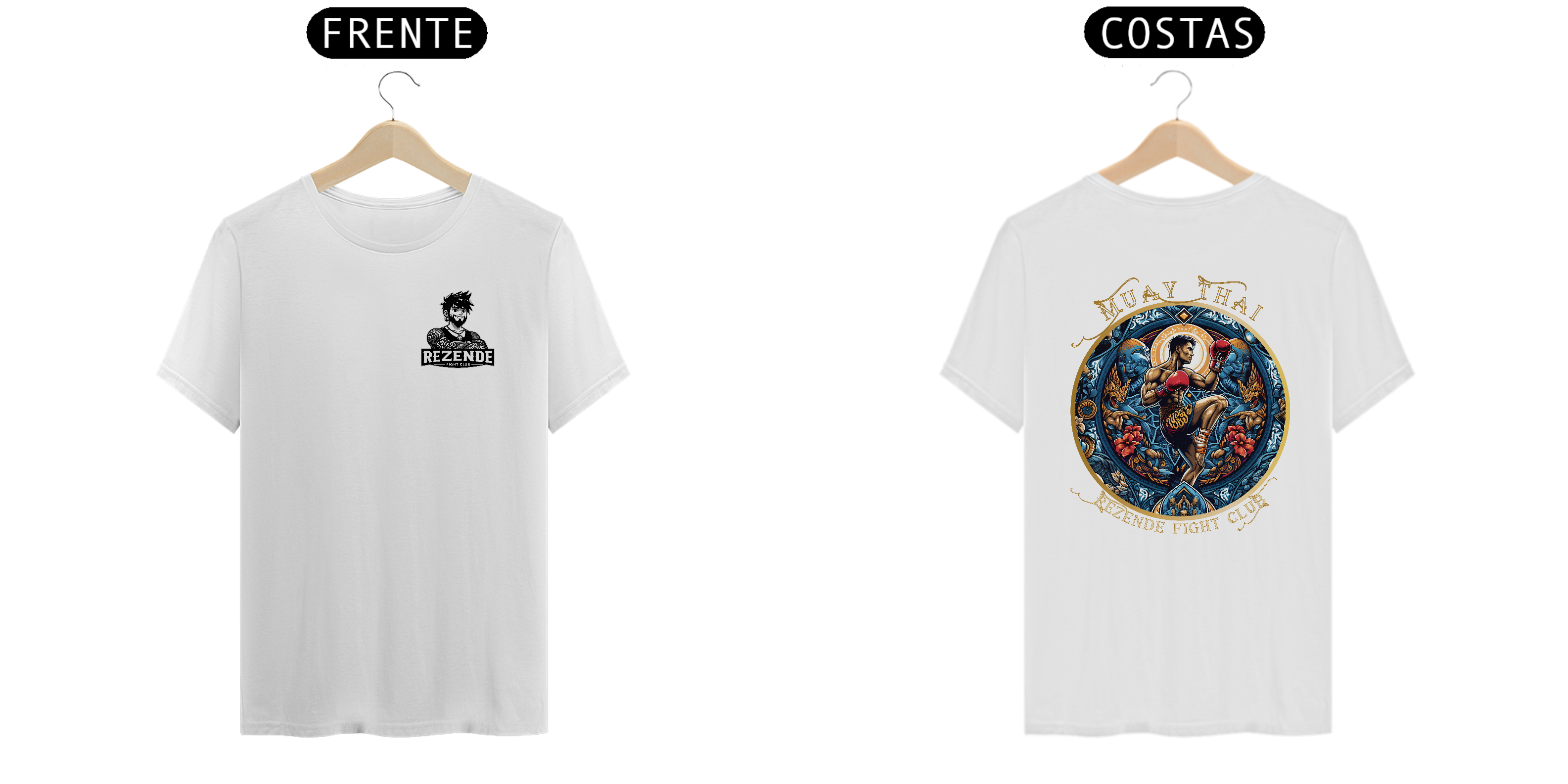 Blue Fighter (Tecido Classic + Escrita Dourada)