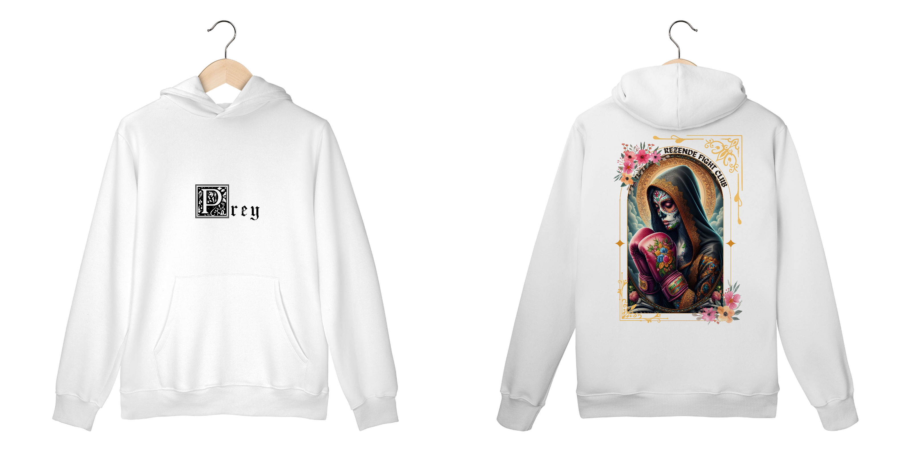 Santa de Los Sparrings (Moletom Canguru + Escrita Preta)