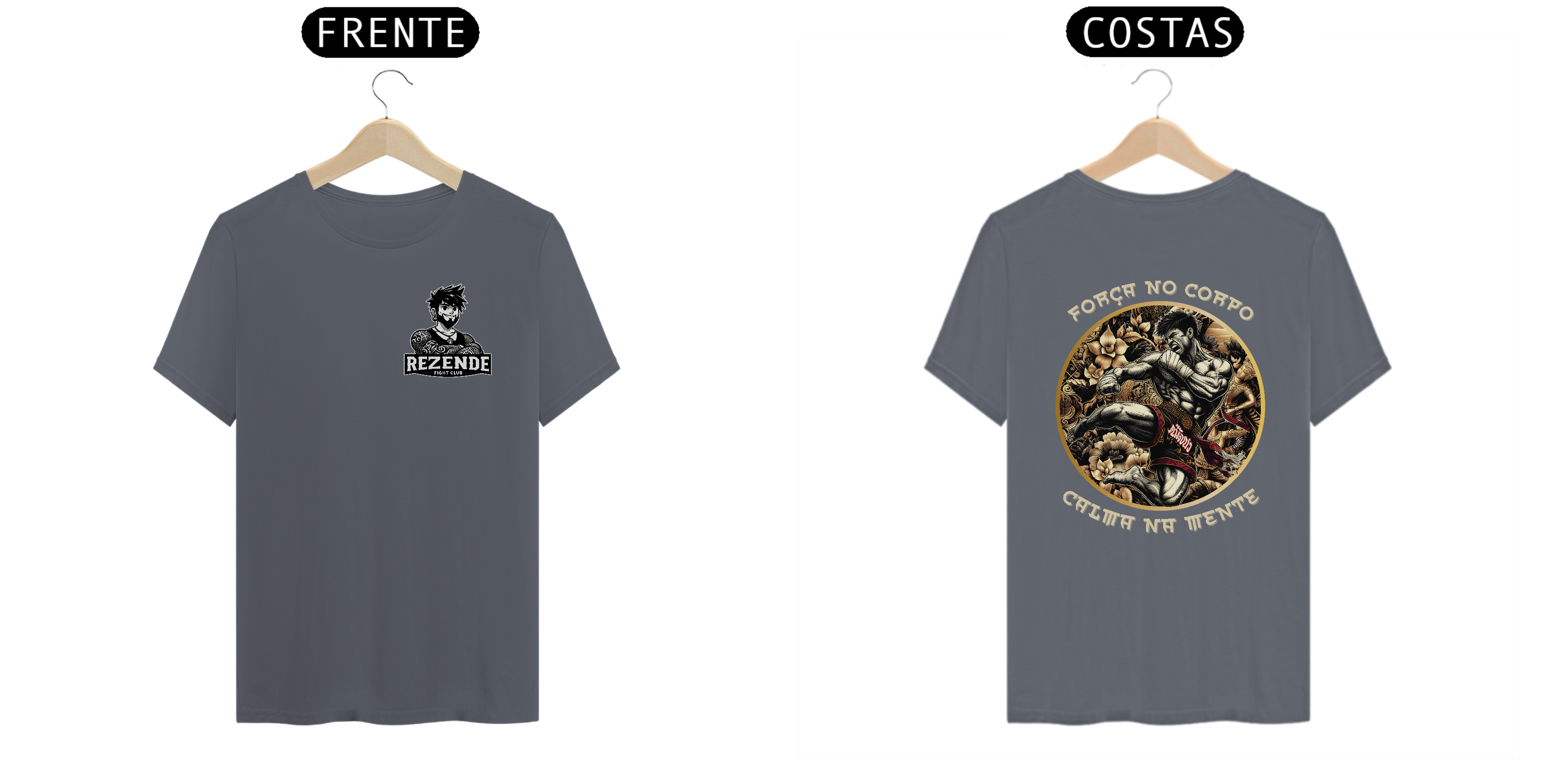 Força no Corpo & Calma Na Mente (Algodão pima + Escrita branca)