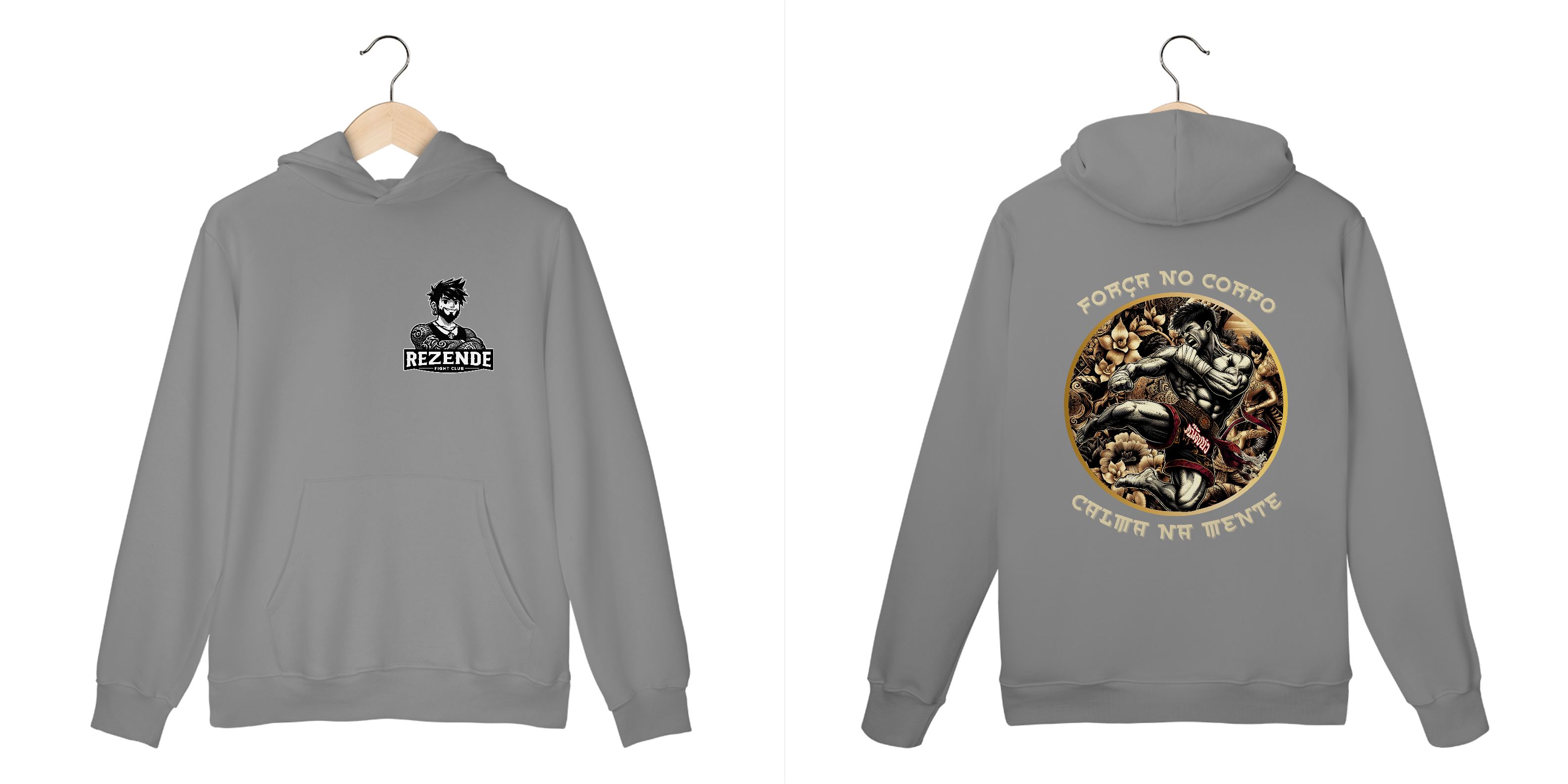 Força No Corpo & Calma Na Mente (MOLETOM FECHADO + ESCRITA BRANCA)