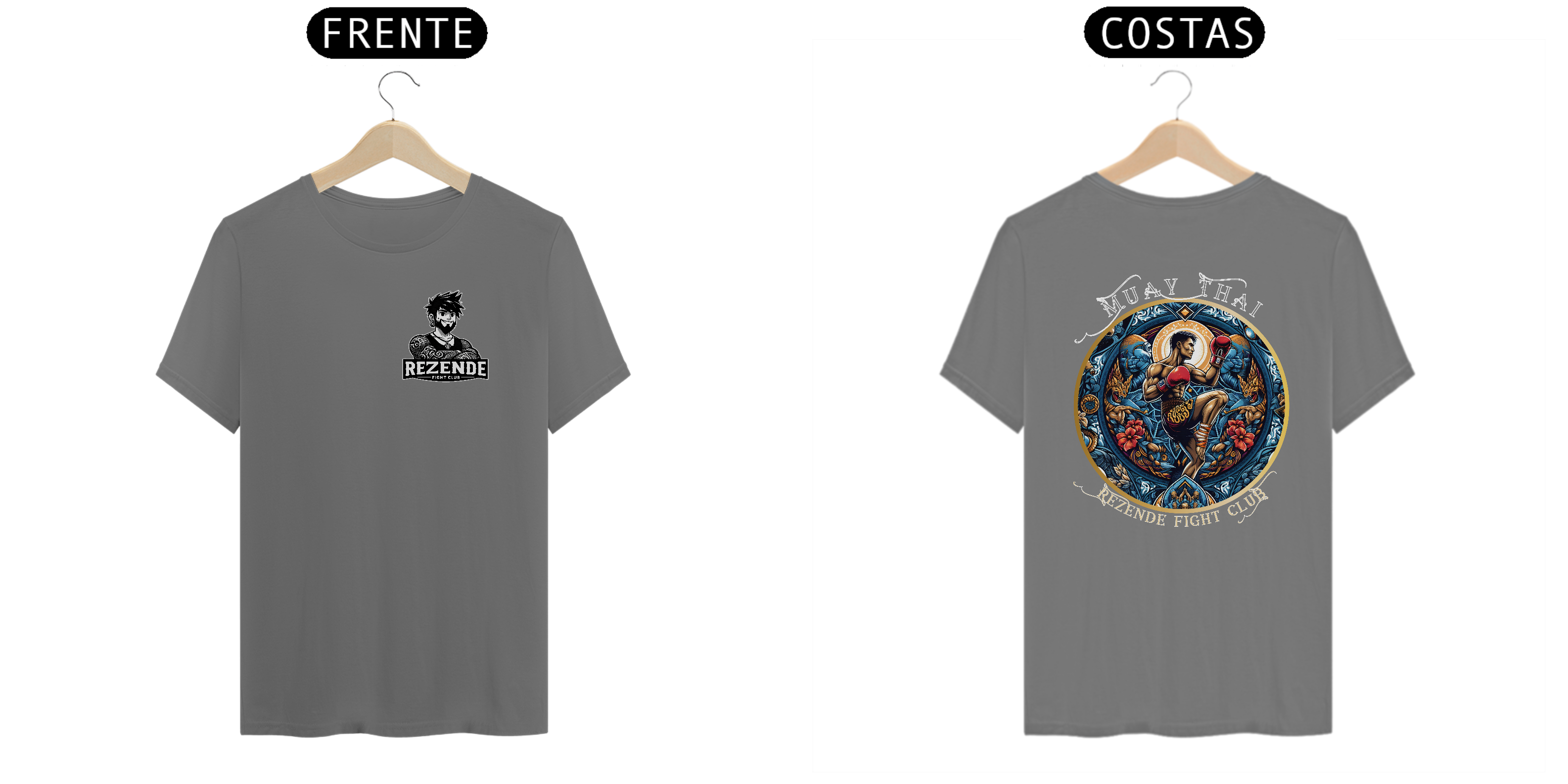 Blue Fighter (Tecido Estonado + Escrita Branca)