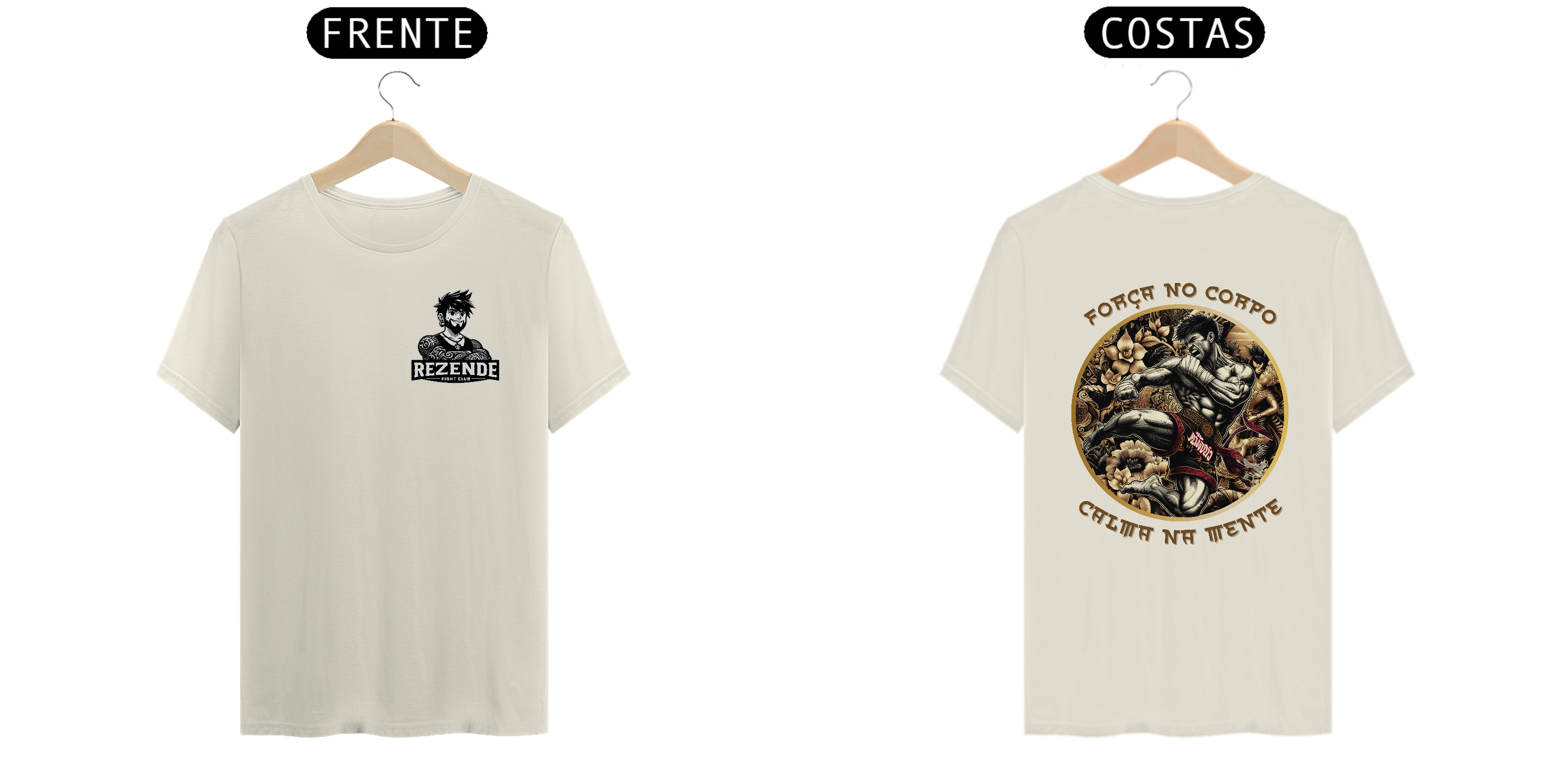 Força No Corpo & Calma Na Mente (ALGODÃO PIMA + ESCRITA COLORIDA)