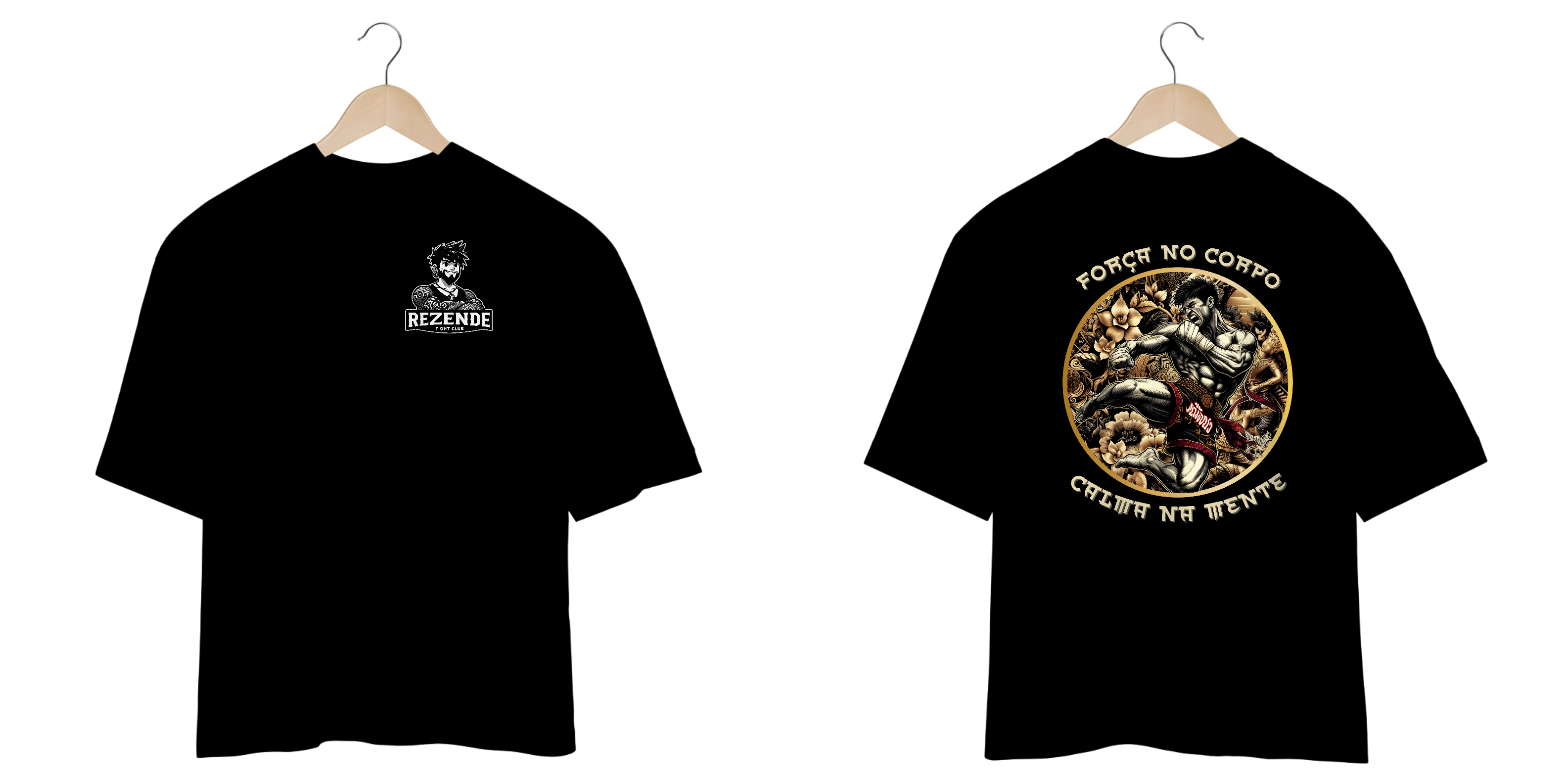 Força No Corpo & Calma Na Mente (OVERSIZED + ESCRITA BRANCA)