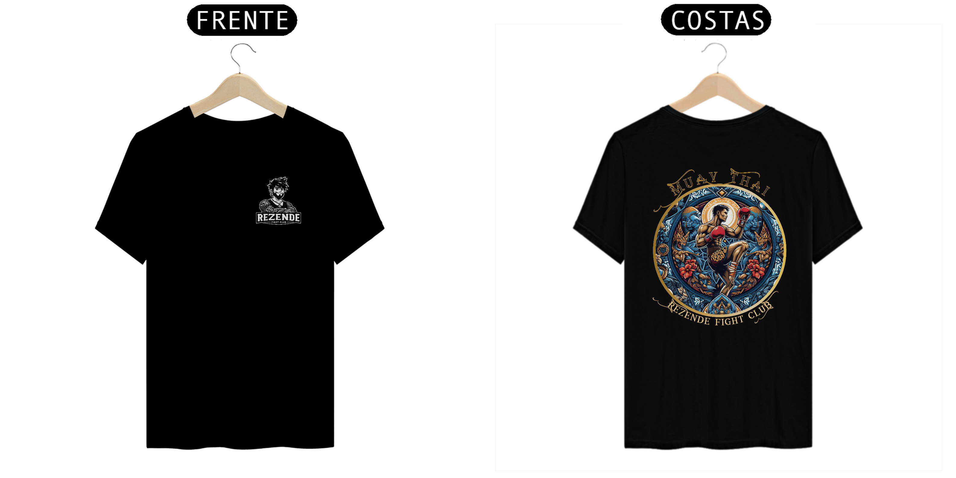 Blue Fighter (Tecido Prime + Escrita dourada)