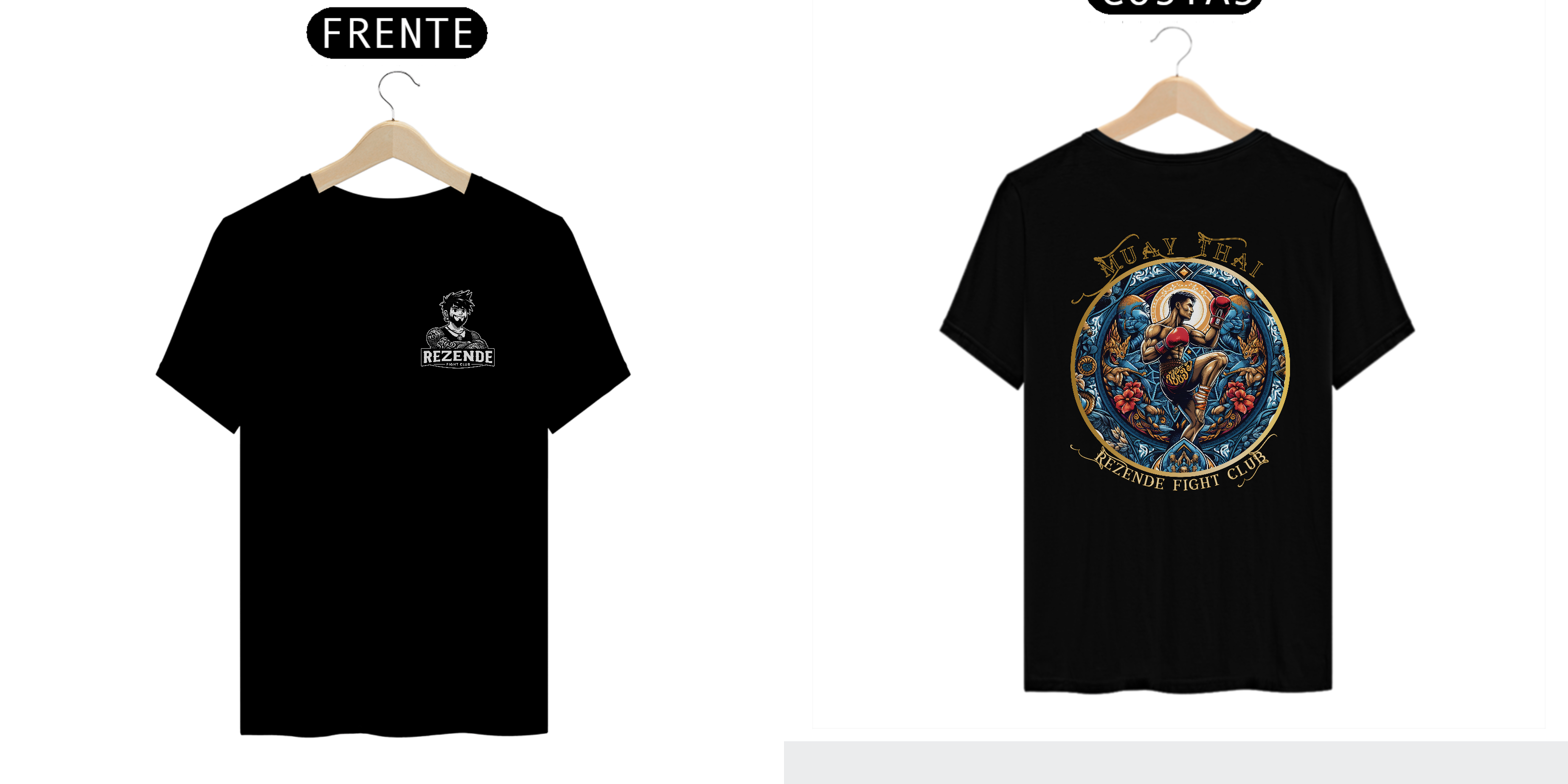 Blue Fighter (Tecido Quality + Escrita Dourada)