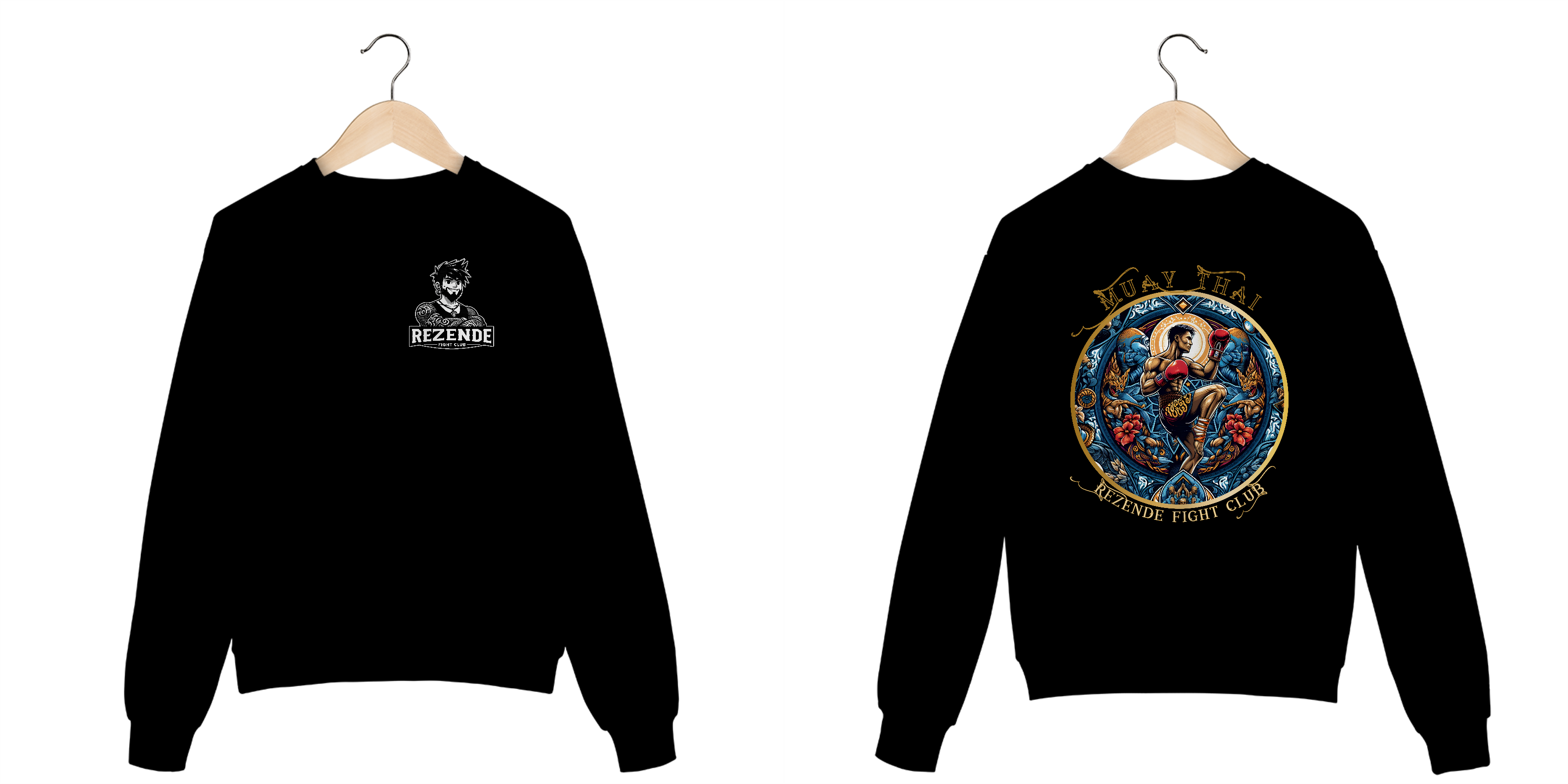 Blue Fighter (Moletom + Escrita Dourada)