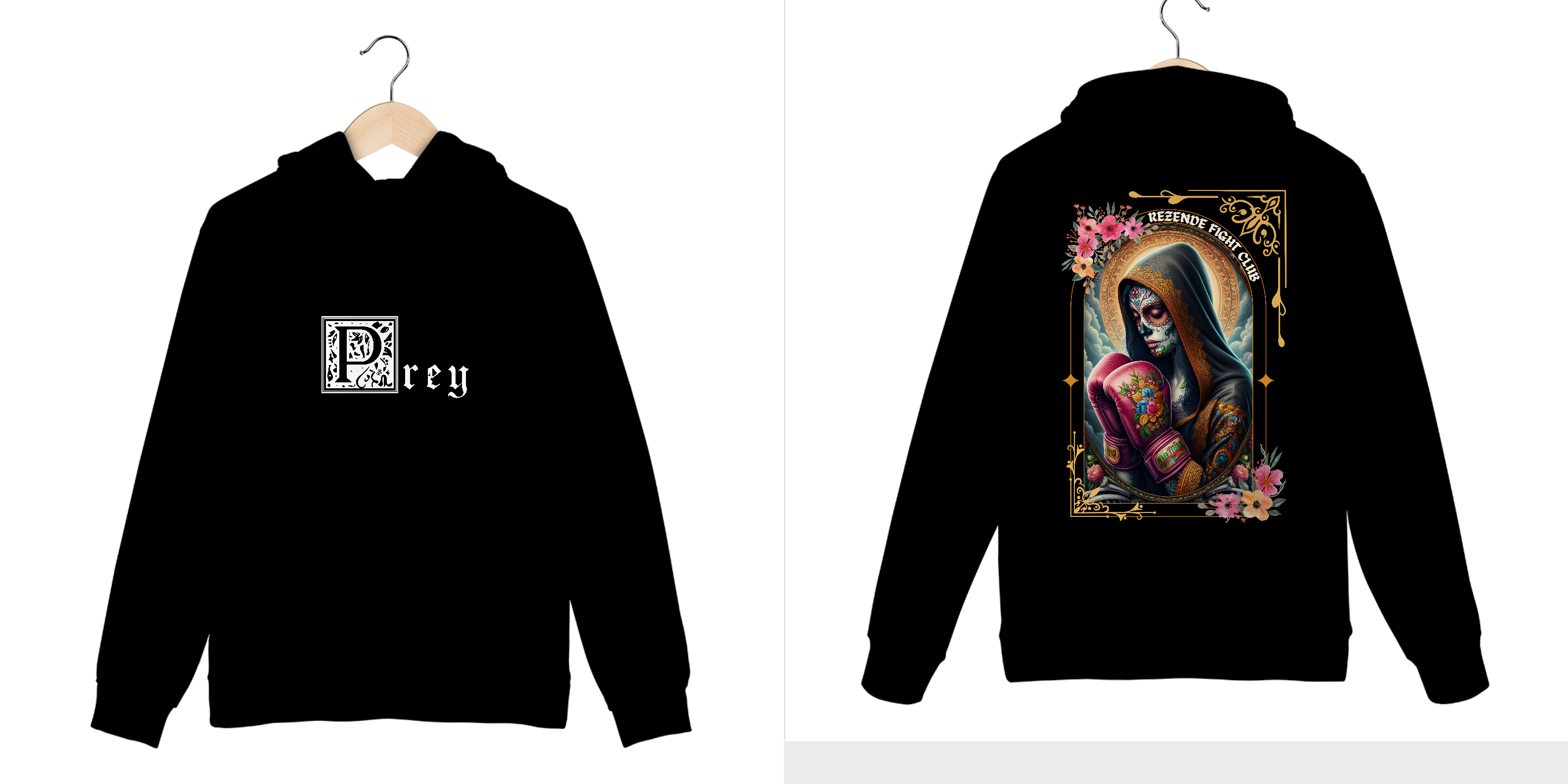 Santa De Los Sparrings (Moletom canguru + Escrita branca)