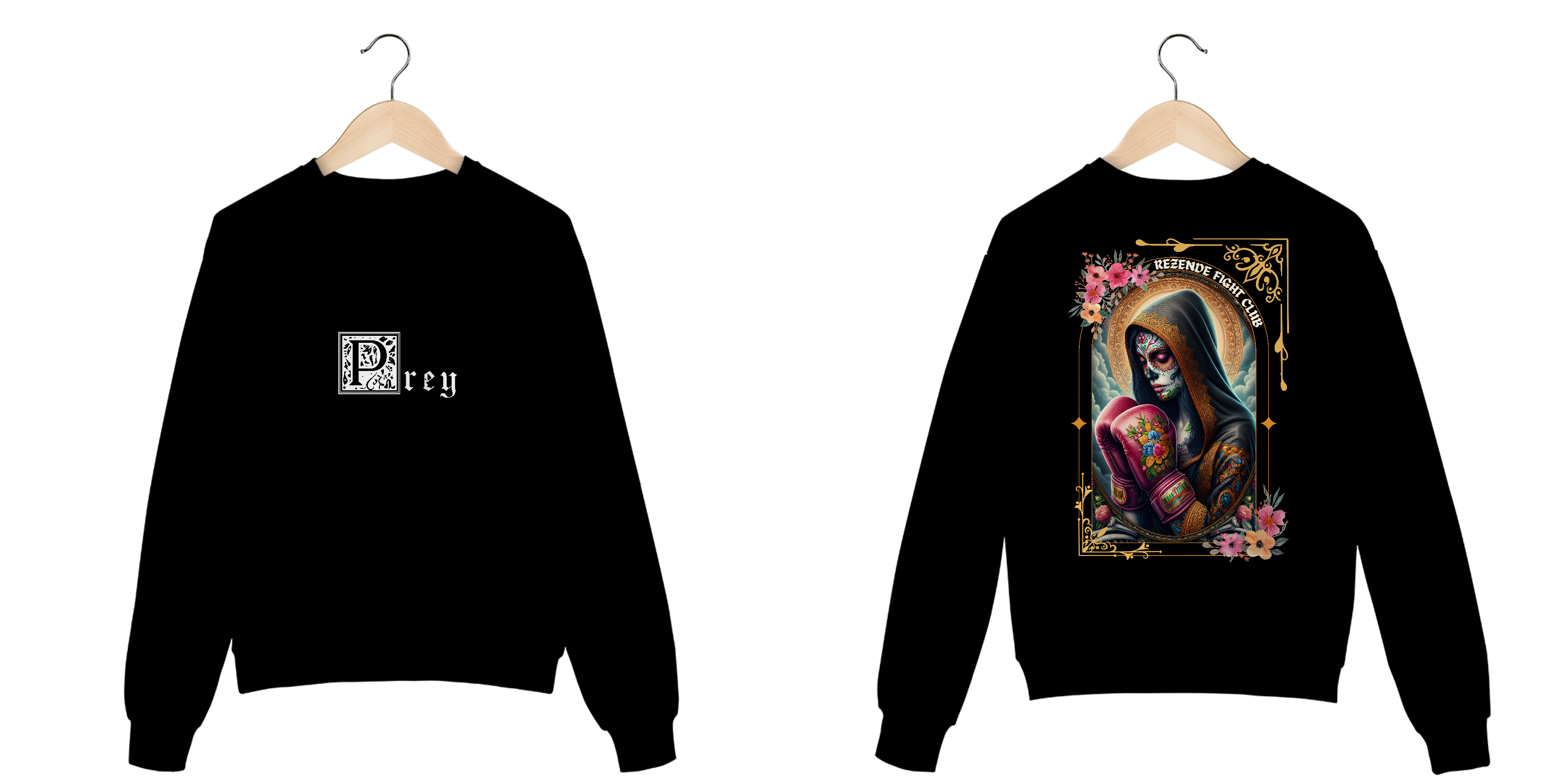 Santa de Los Sparrings (Moletom fechado + Escrita Branca)