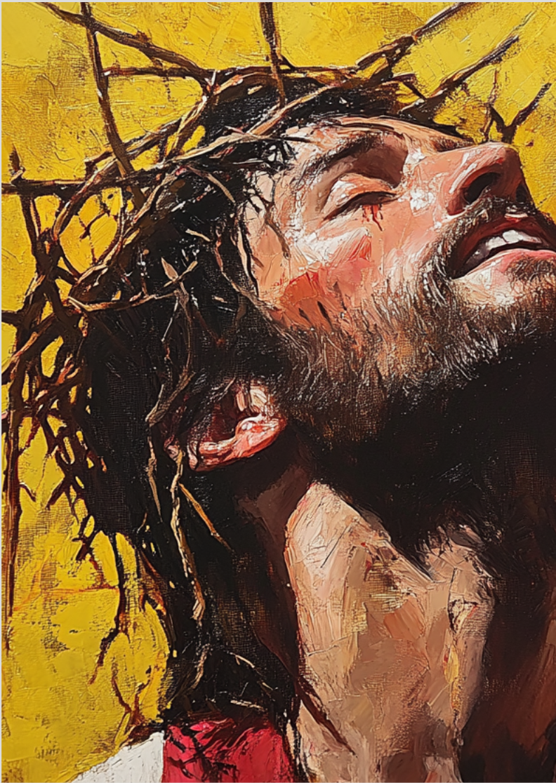 Poster Paixão de Cristo estilo Tinta Óleo 