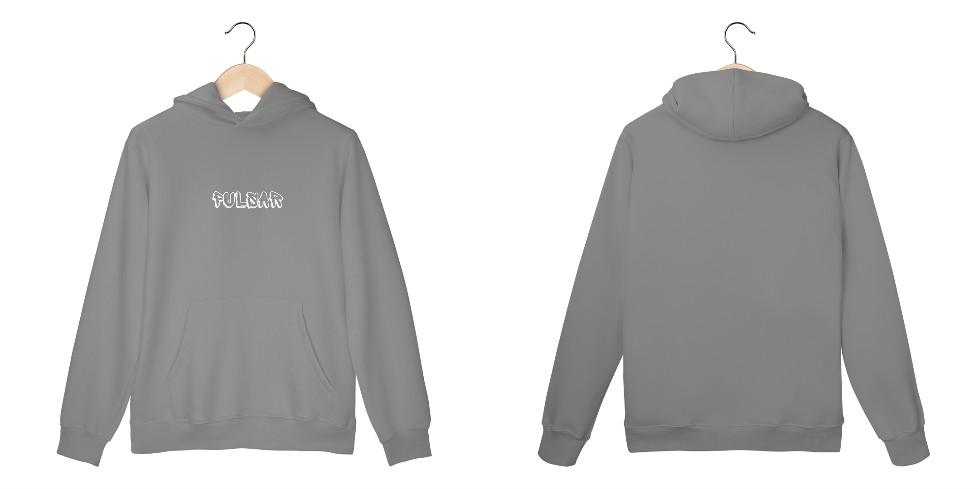 Blusa Moletom Canguru Preto e Cinza