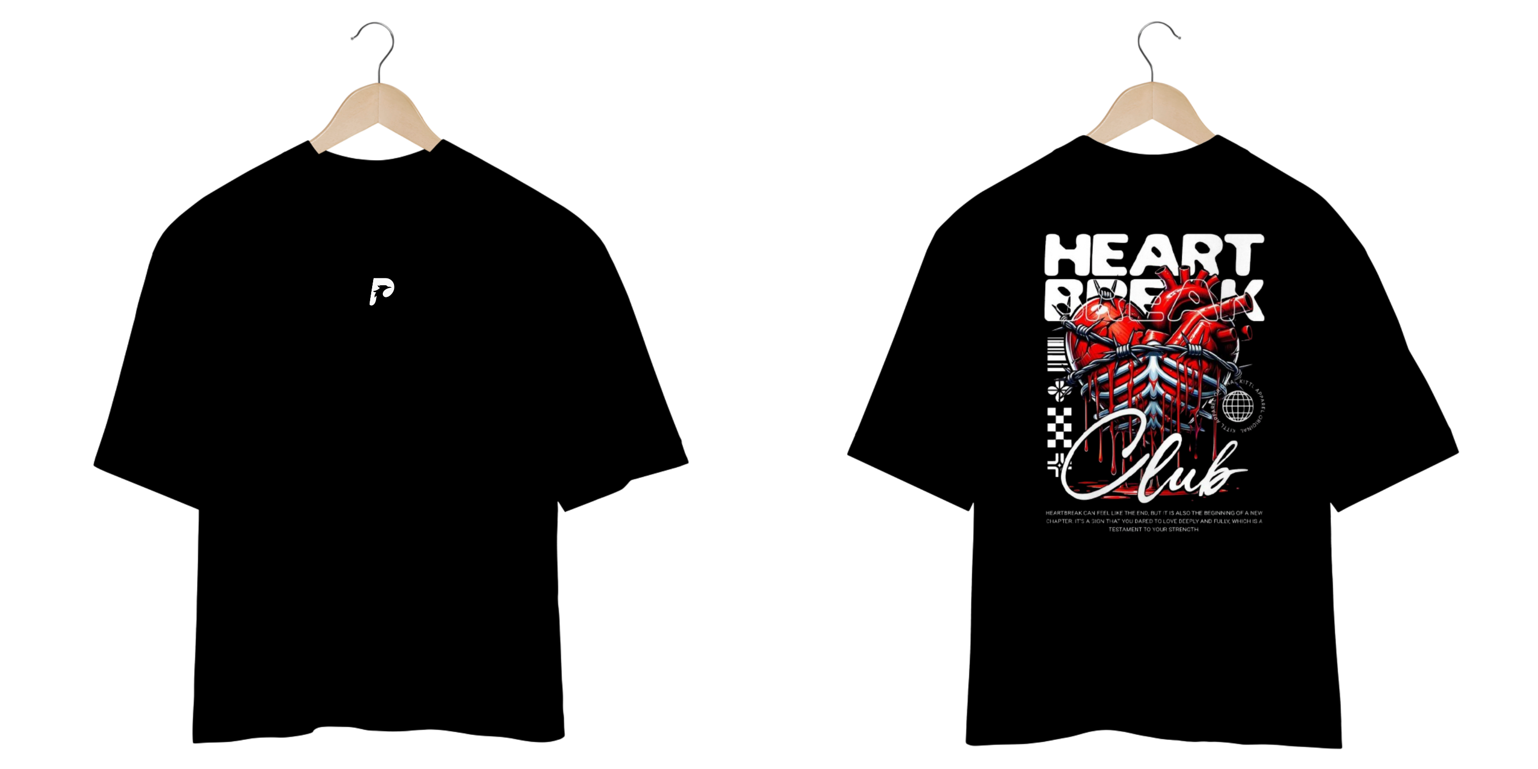Camiseta Oversized Heart Break