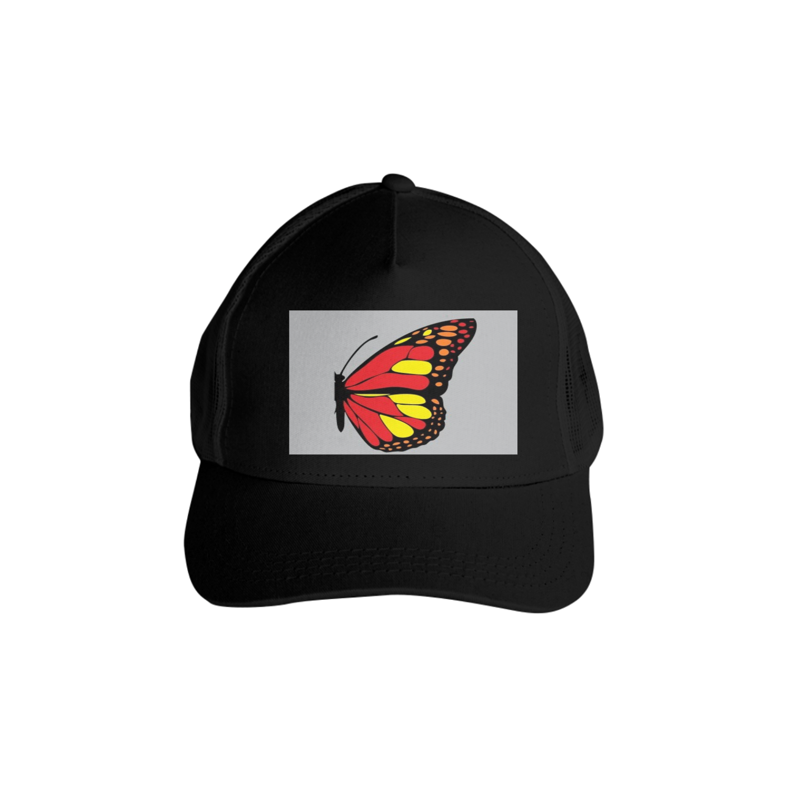 Boné estampas PJ  Pouso da borboleta colorida