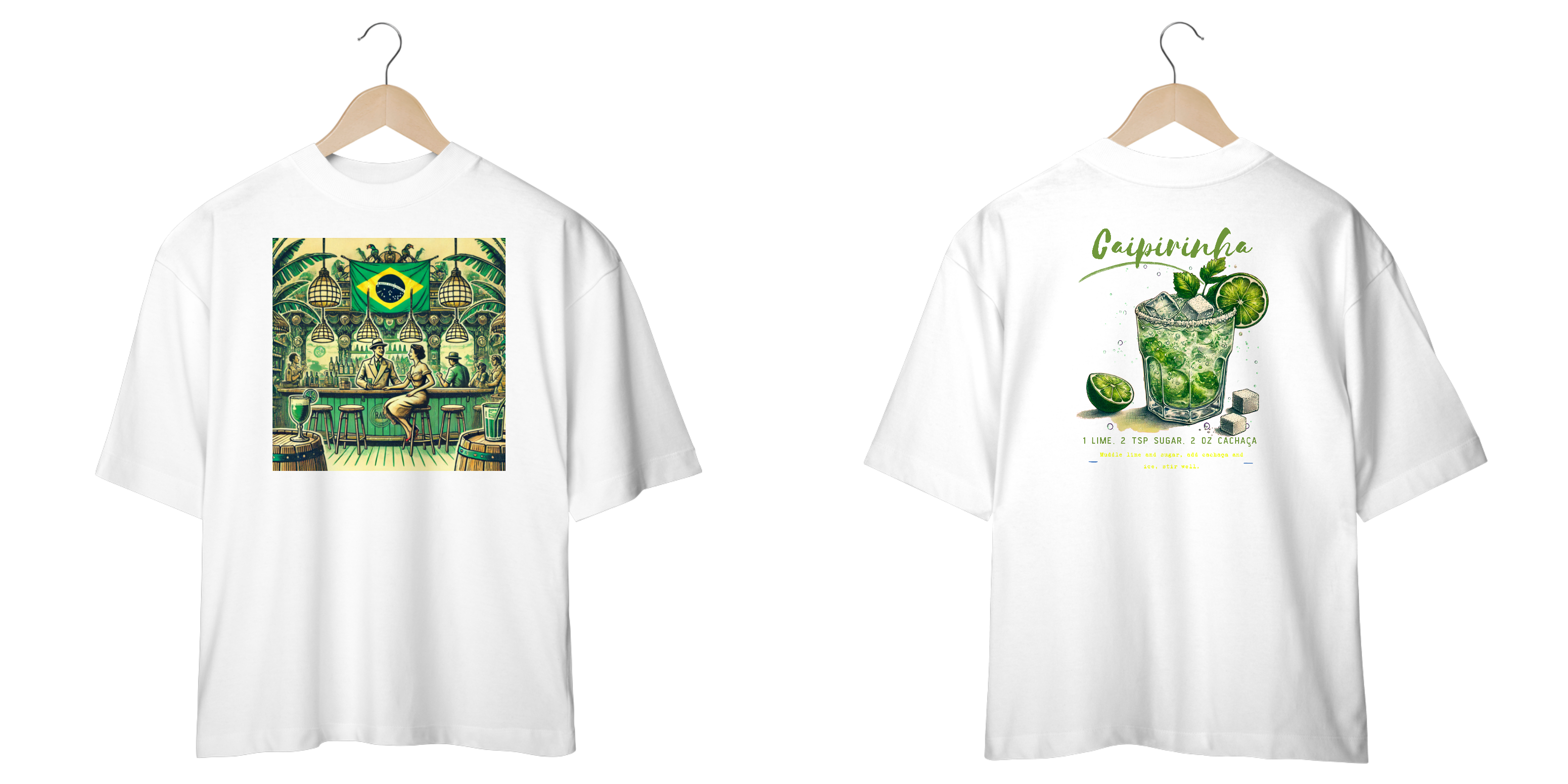 Camisa Oversize Caipirinha com Estampa Exclusiva Frente e Costas – Estilo e Conforto em Uma Só Peça