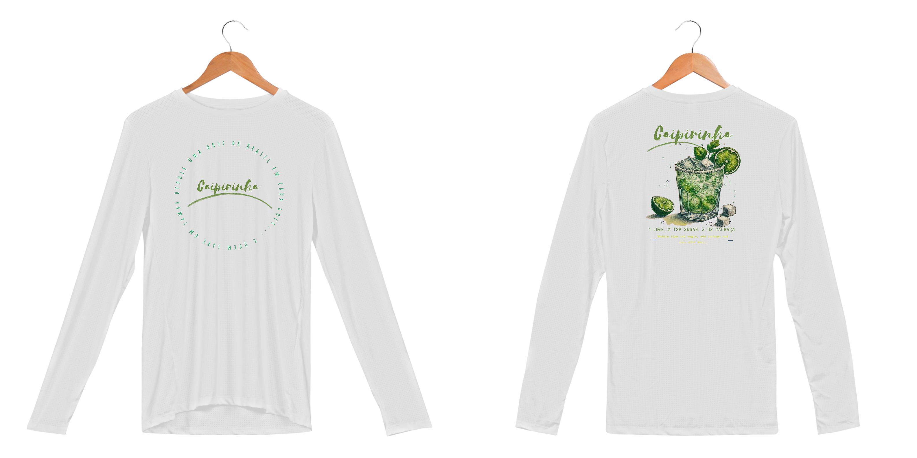 Camisa Manga Longa Sport Dry UV Caipirinha – Proteção e Estilo Tropical para Atividades ao Ar Livre