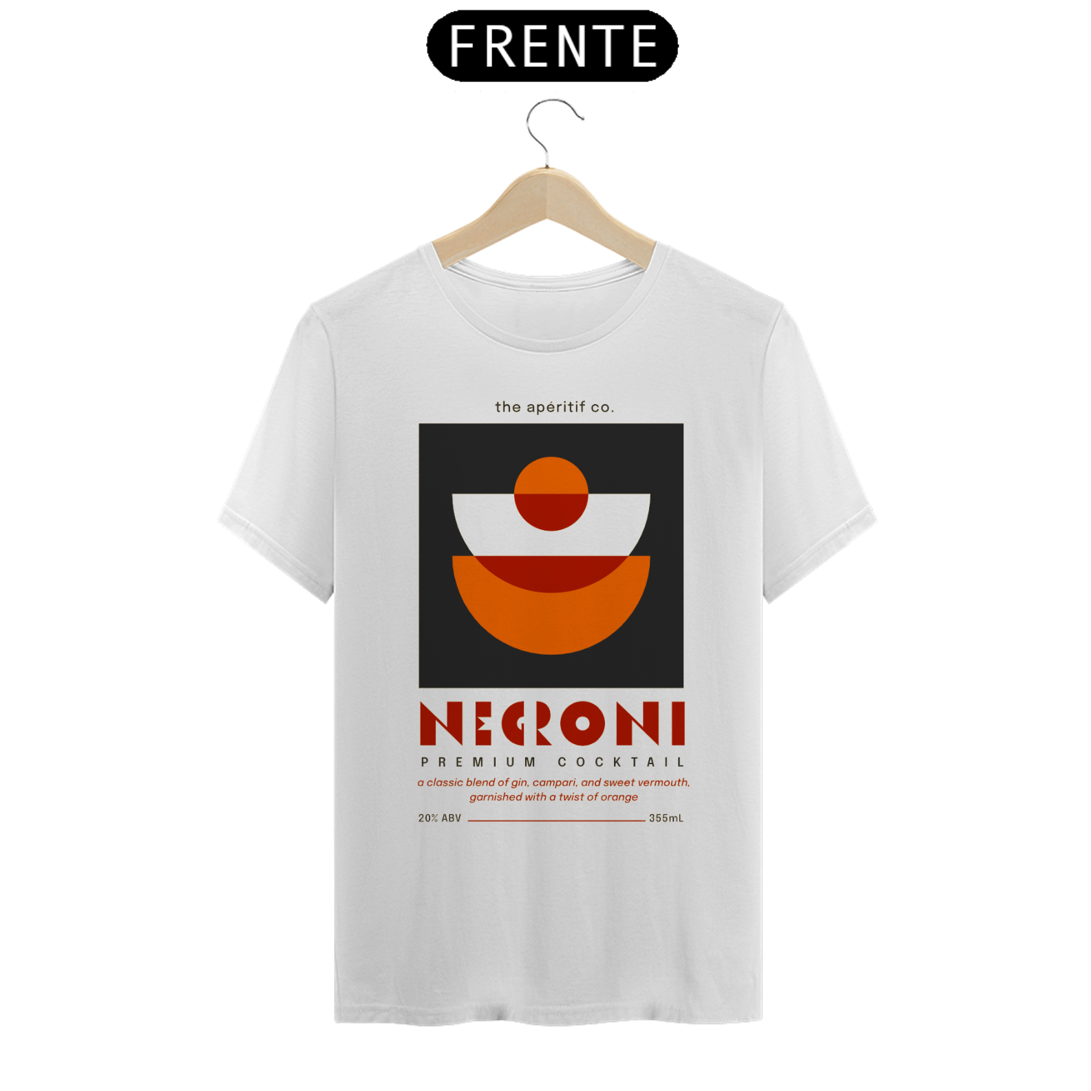 Camiseta Negroni Premium Cocktail – Elegância para Amantes de Coquetéis Clássicos