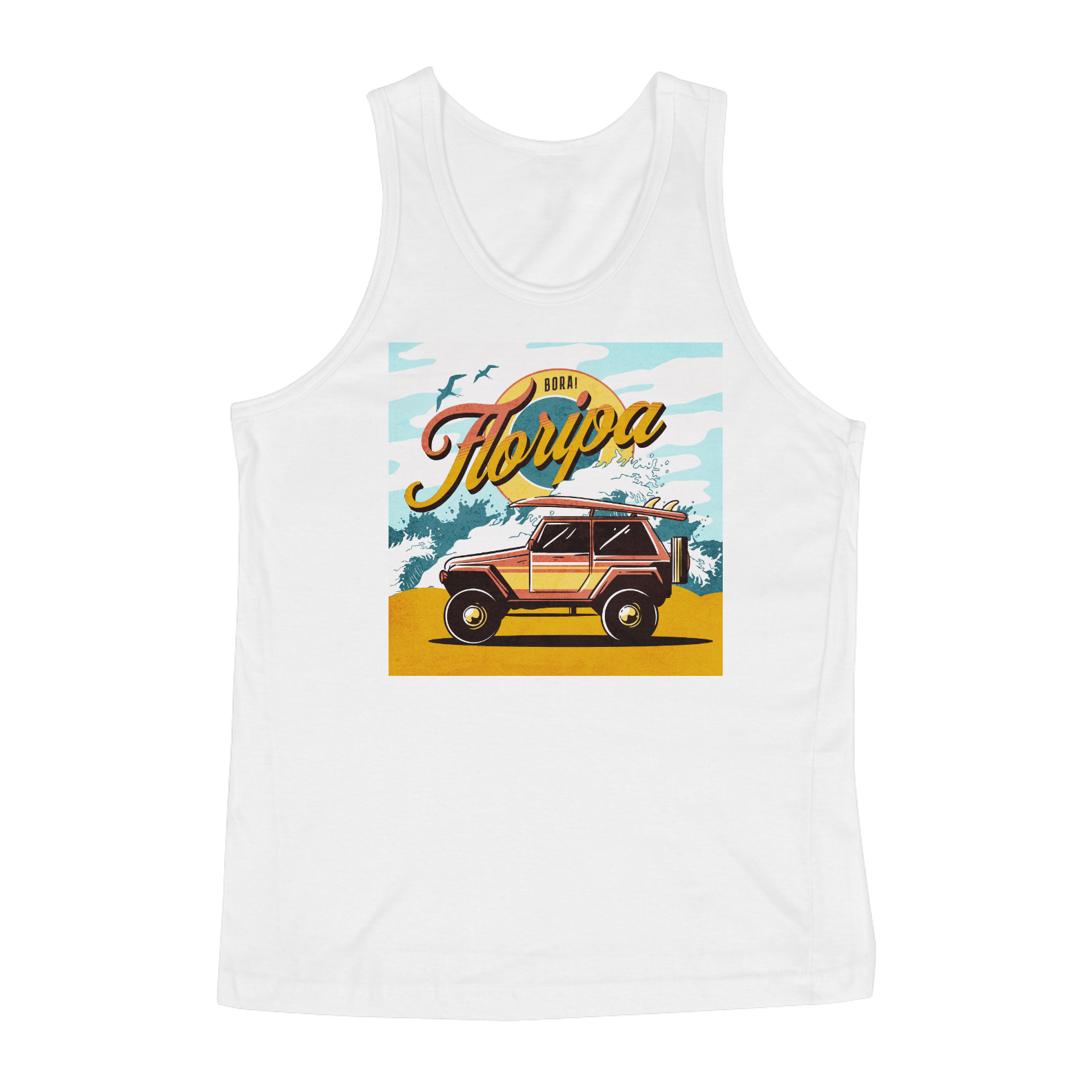 Nome do produto: Camiseta Regata Floripa Bora!