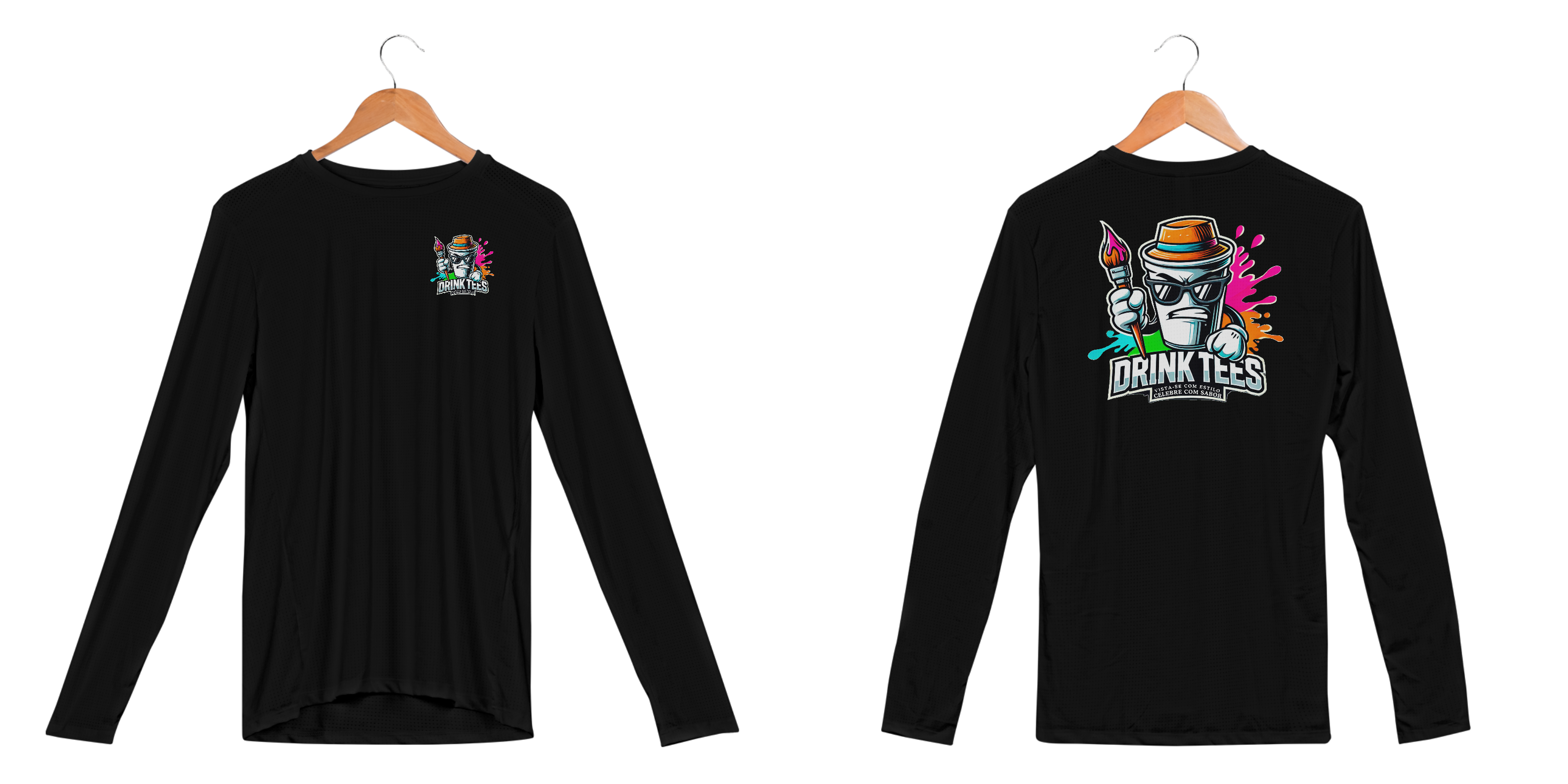 Camiseta Manga Longa Drink Tees Dry Fit UV