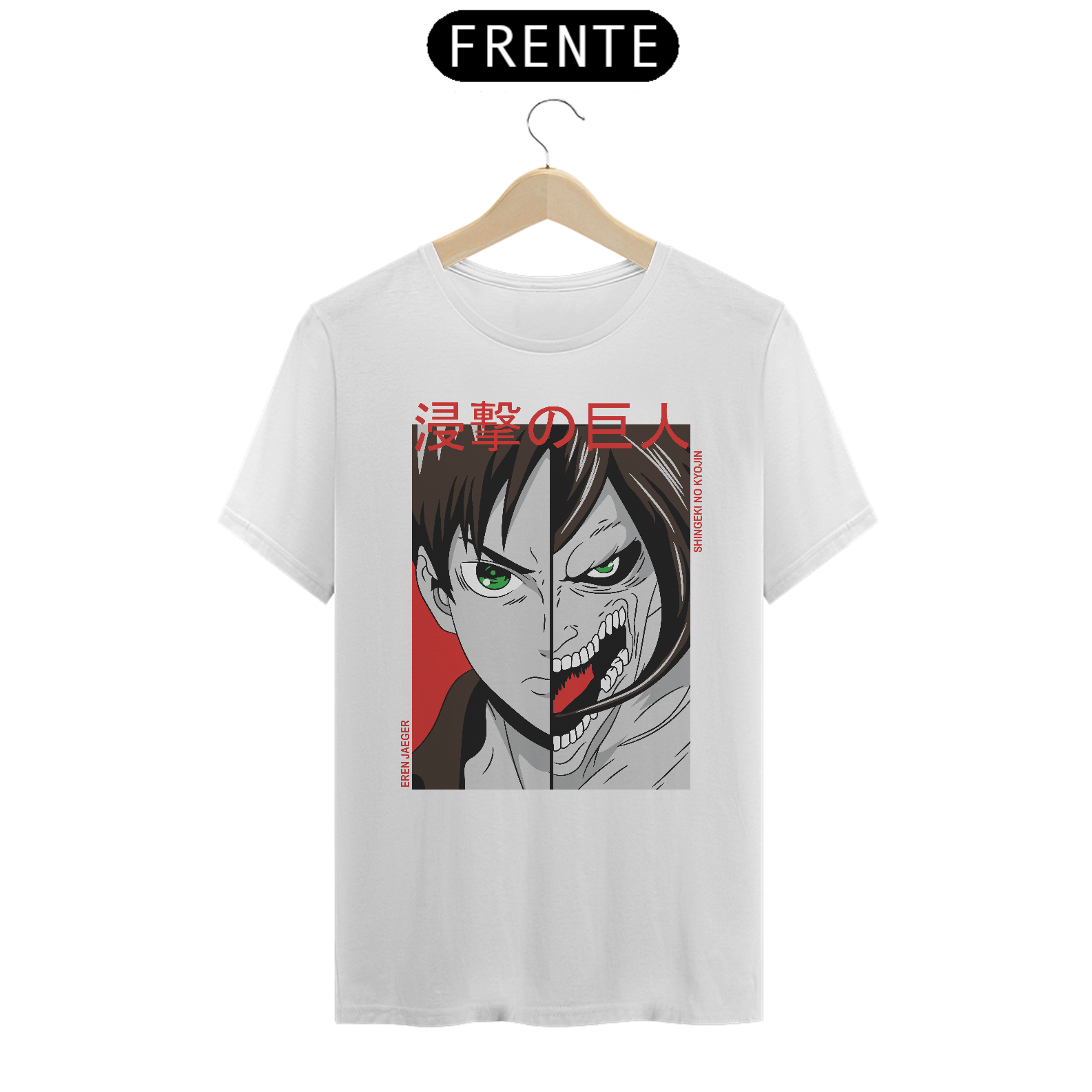 Camiseta Eren e shingeki - Attack on Titan - white