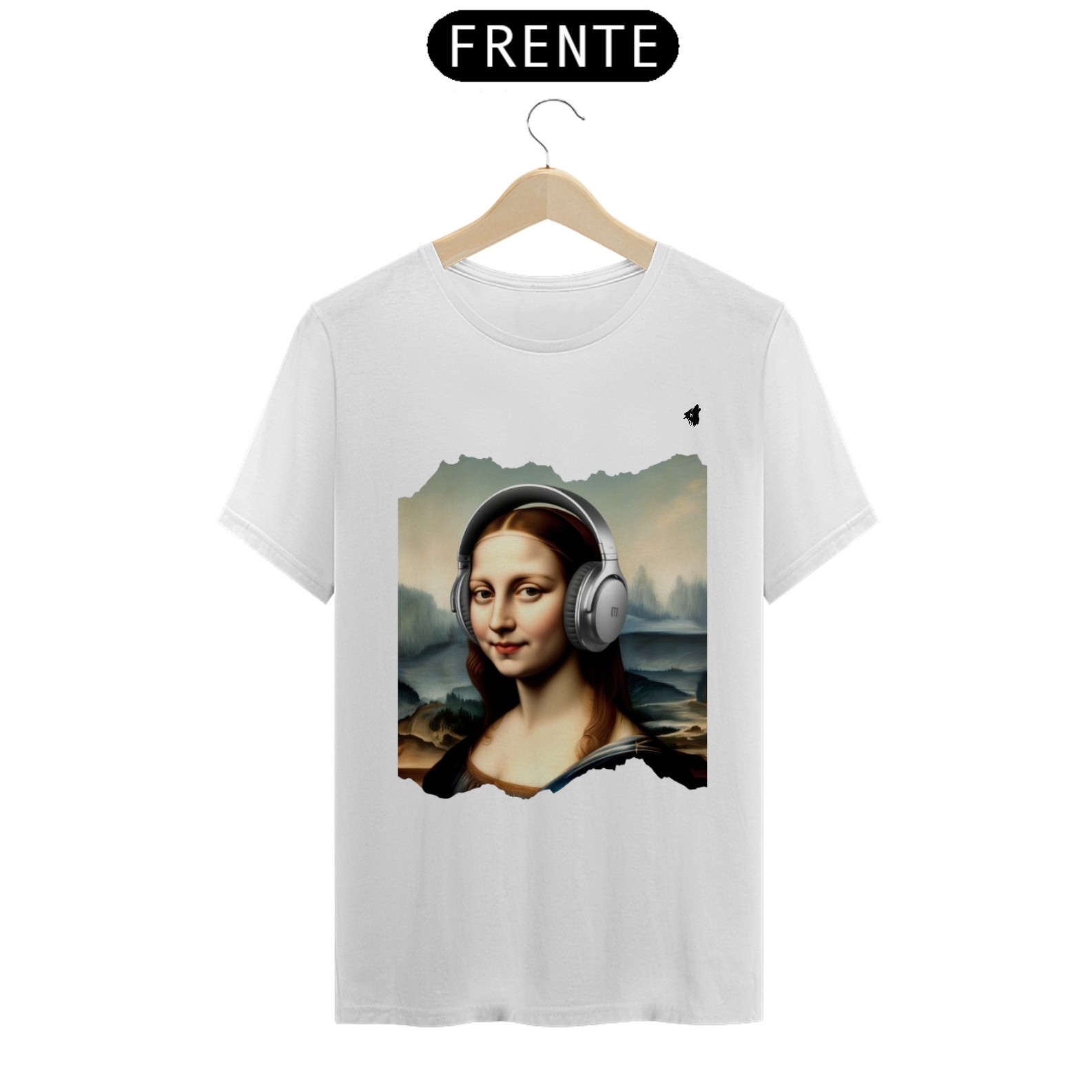 camiseta monalisa de fone