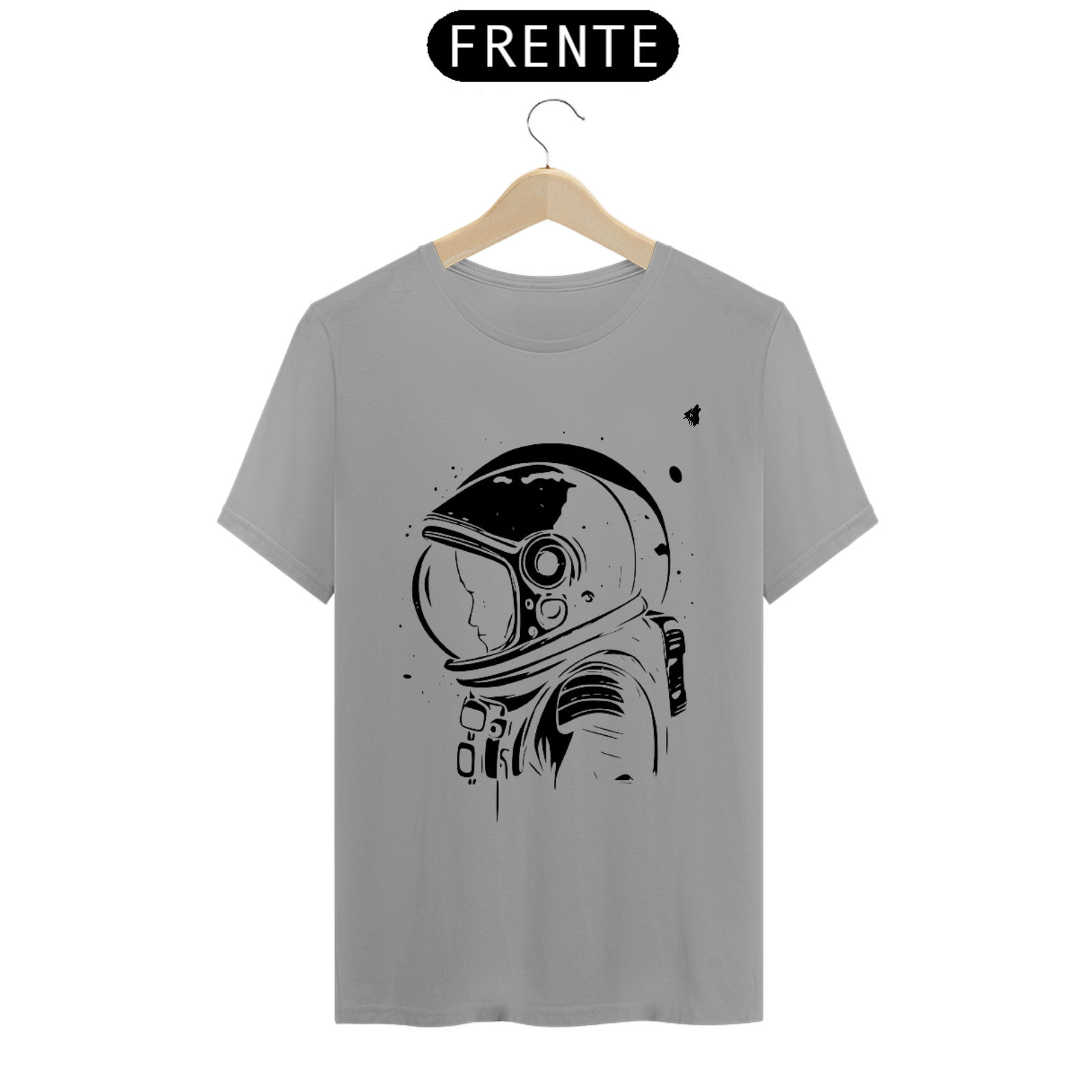 camiseta astronauta preta