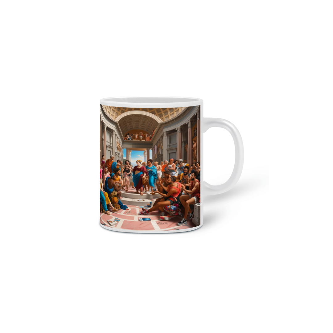 caneca escola de atenas