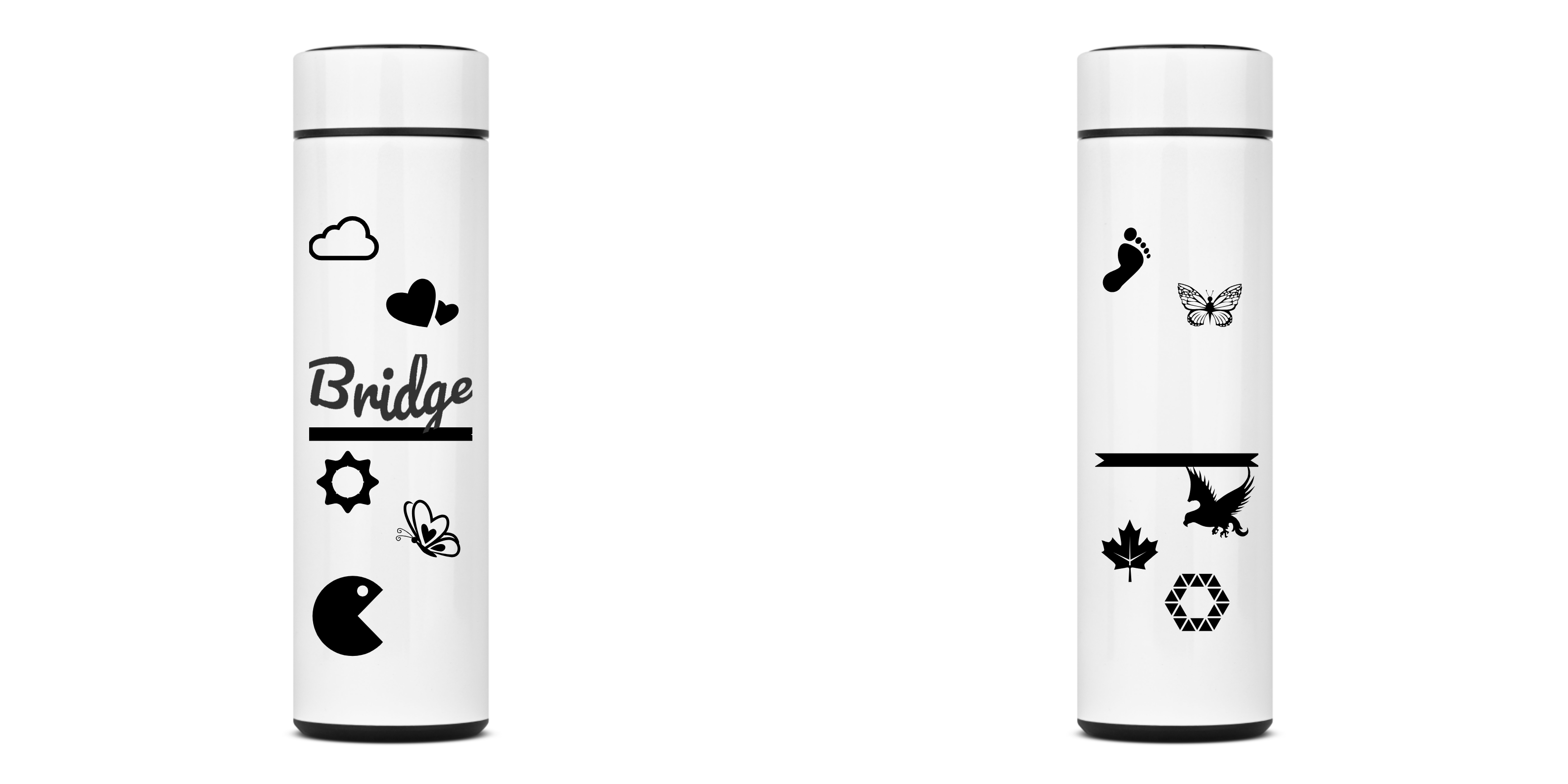 garrafa com desenhos cor branca 